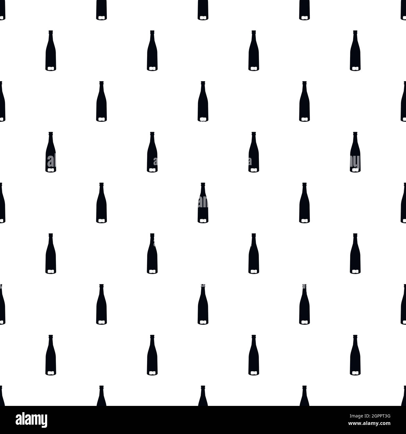 Empty bottle of champagne pattern, simple style Stock Vector
