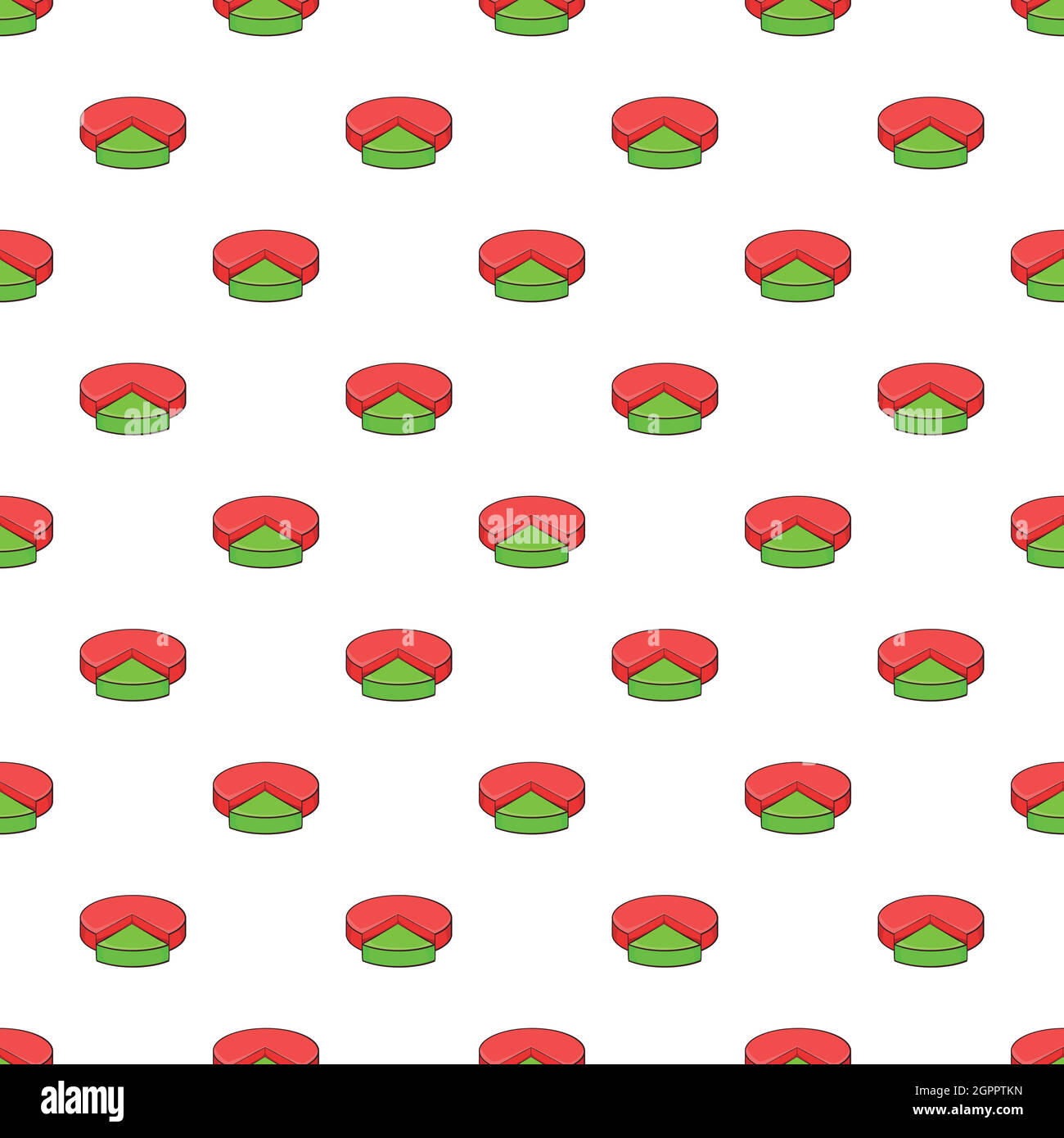 Colorful pie graphic chart pattern, cartoon style Stock Vector