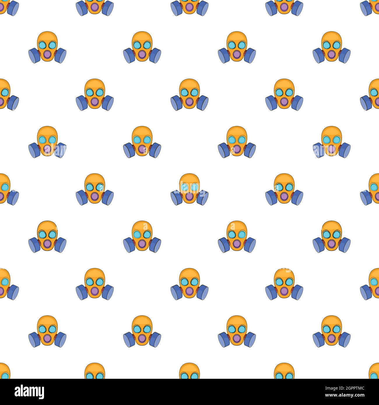 Gas mask pattern, cartoon style Stock Vector