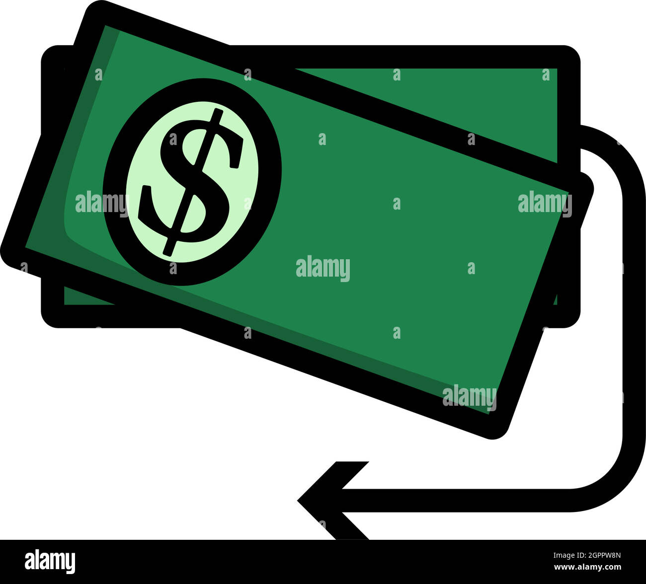 Cash Back Dollar Banknotes Icon Stock Vector