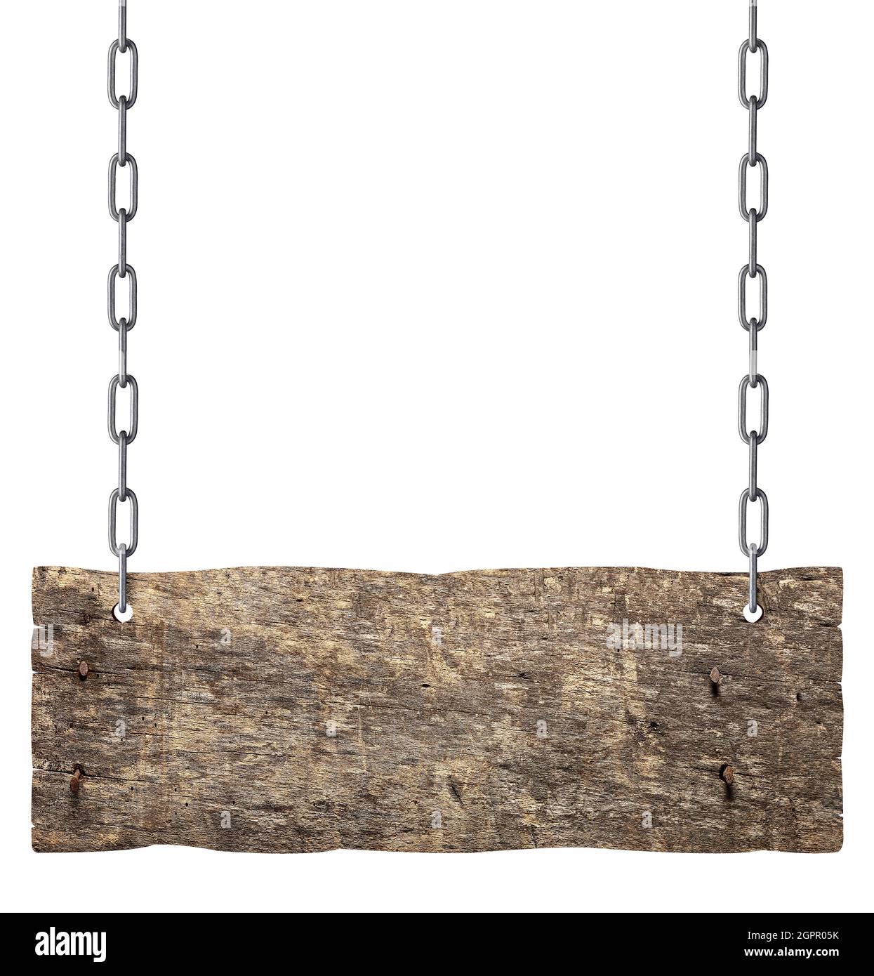 wooden sign chain ropesignboard signpost Stock Photo - Alamy