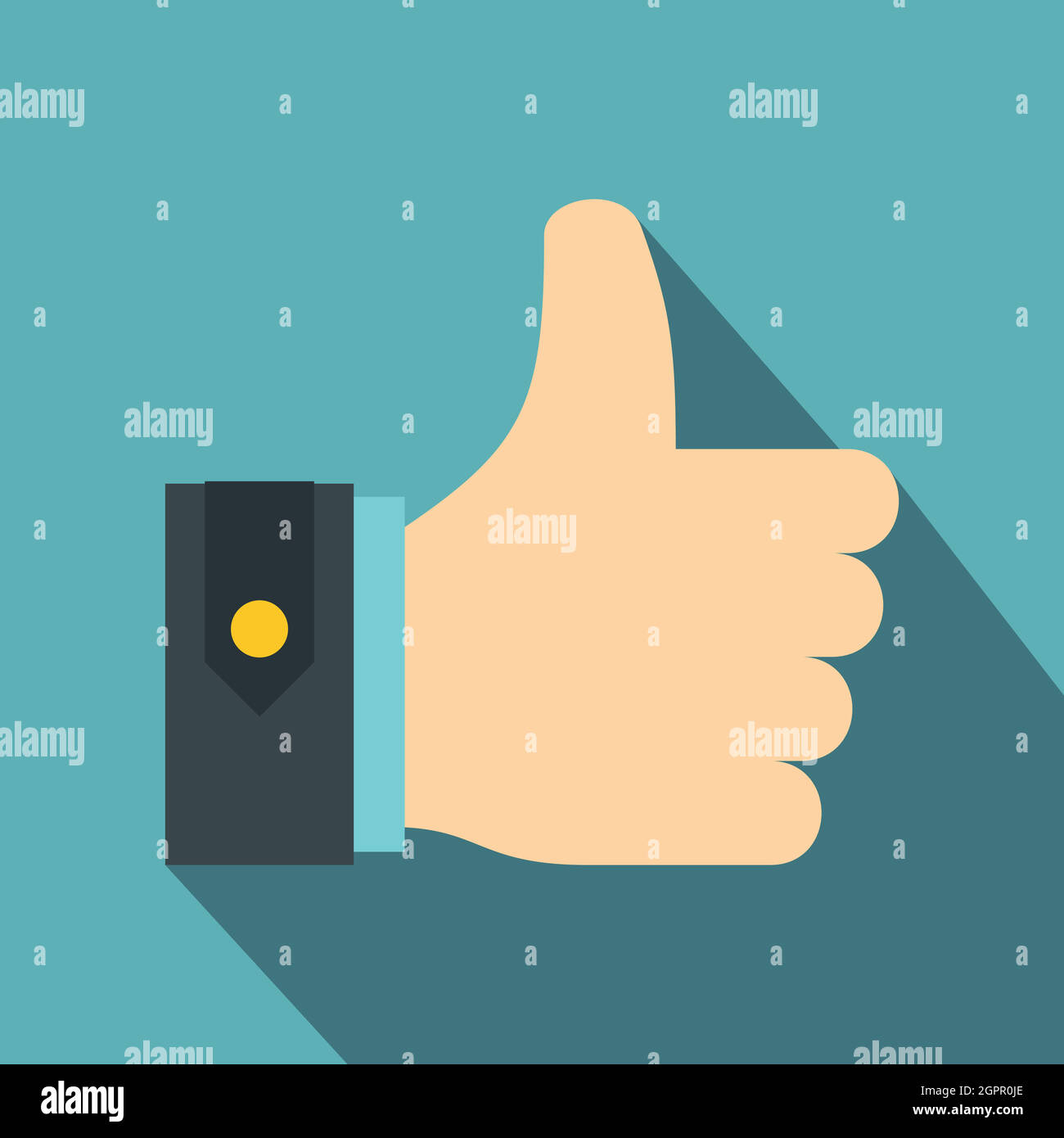 Thumbs up icon, flat style Stock Vector Image & Art - Alamy