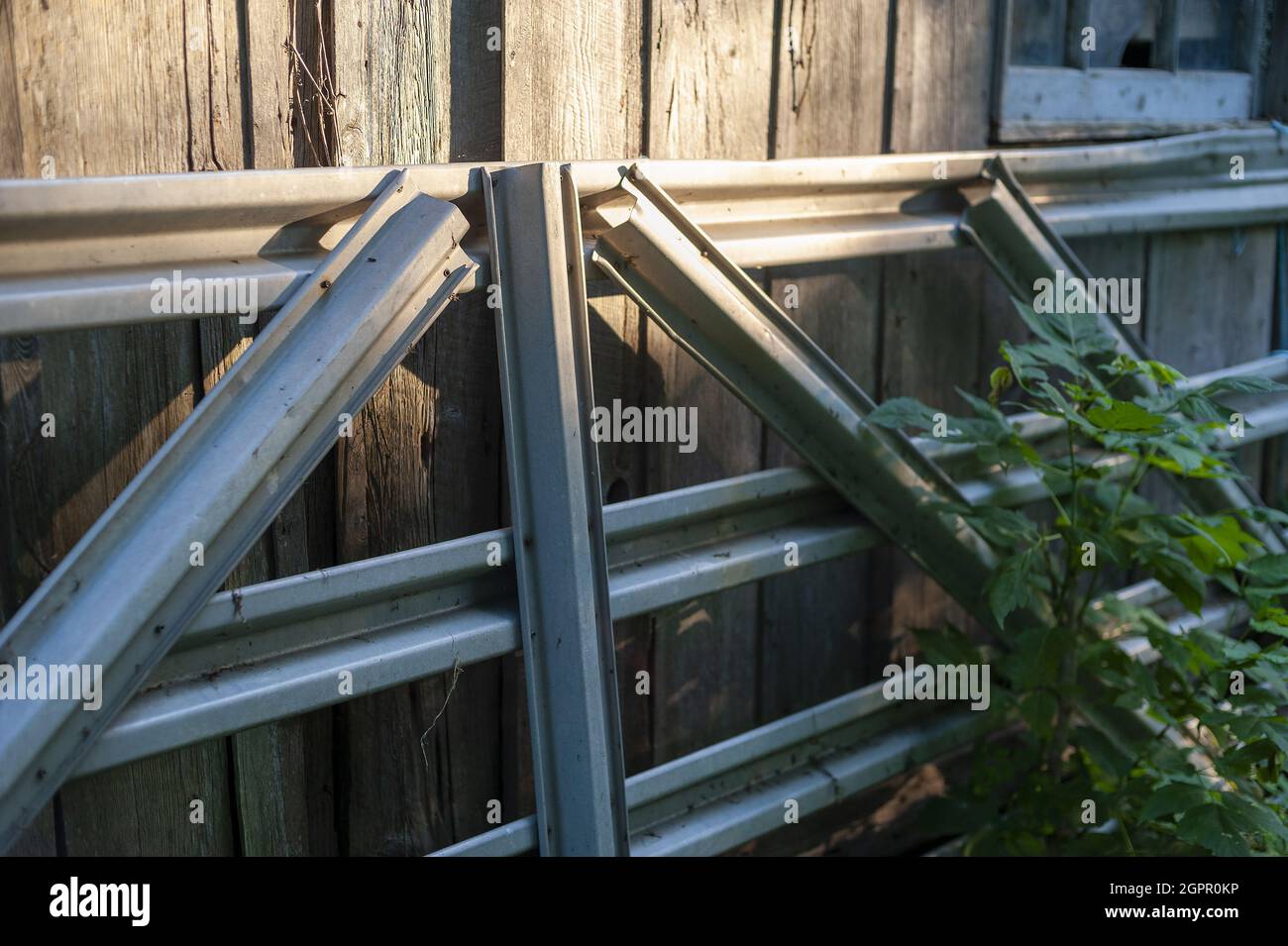 Wooden fence on a sunny day Stock Photo - Alamy