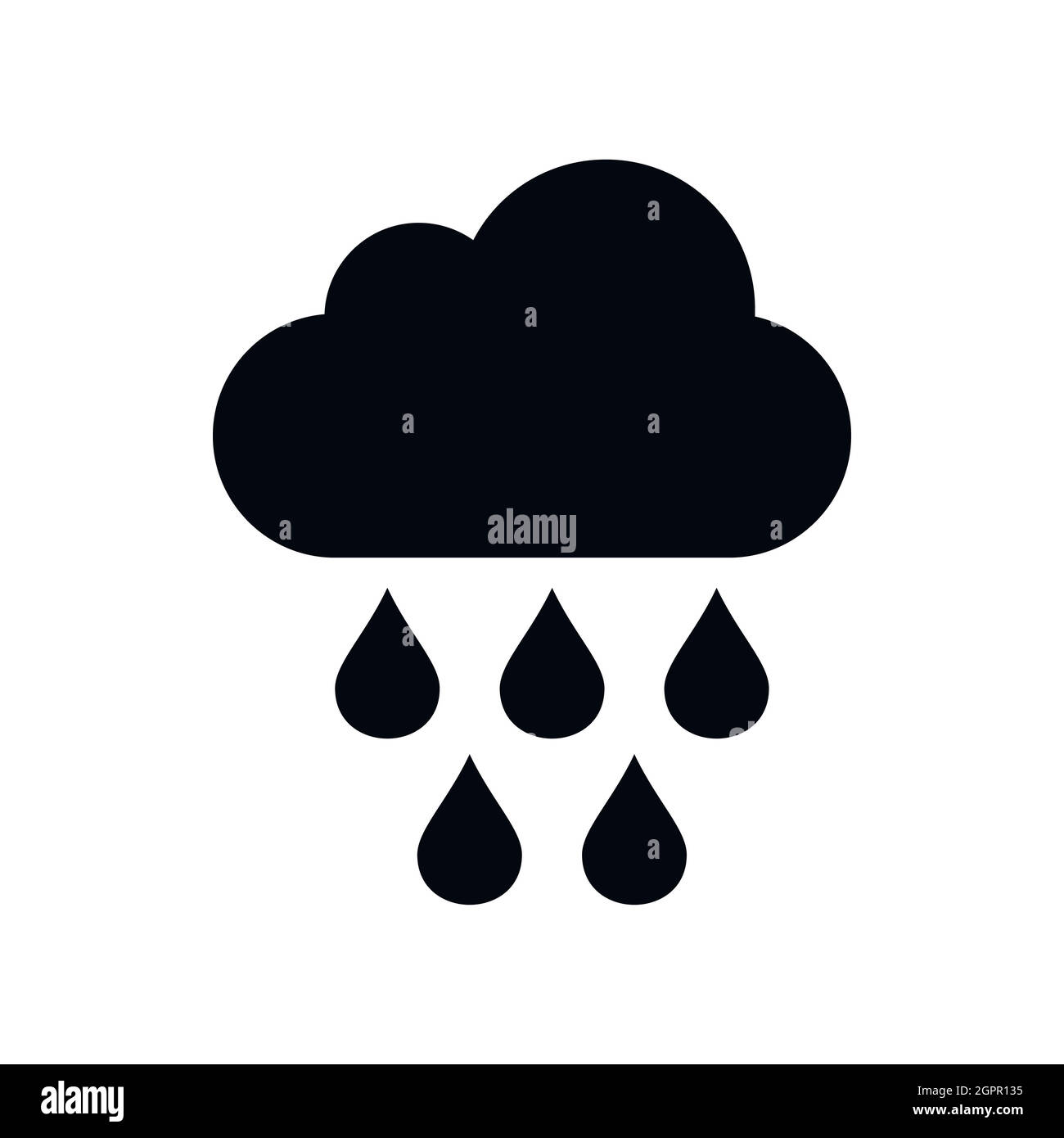 Cloud with rain drops icon, simple style Stock Vector Image & Art - Alamy