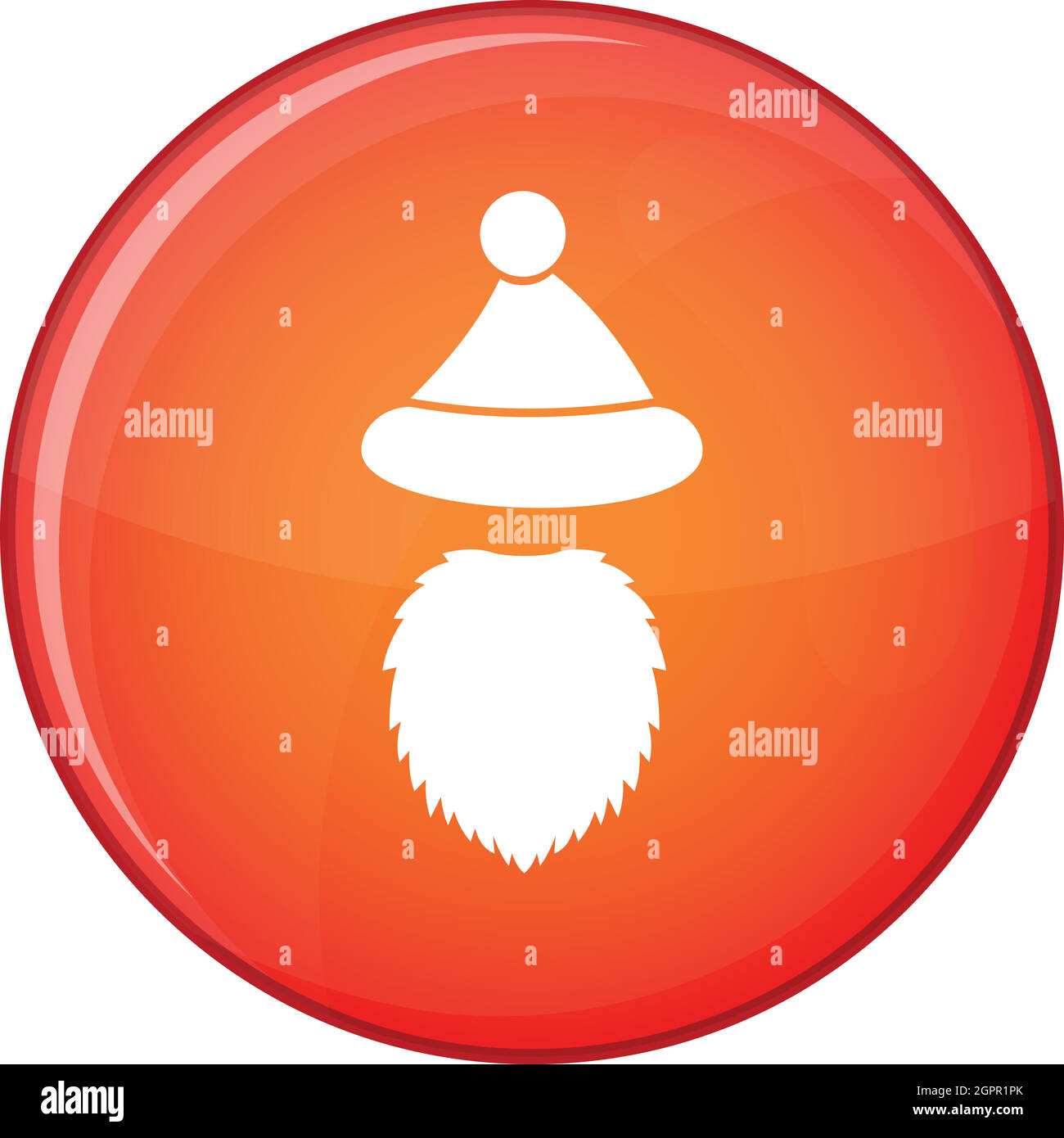 Santa Claus hat and beard icon, flat style Stock Vector Image & Art - Alamy