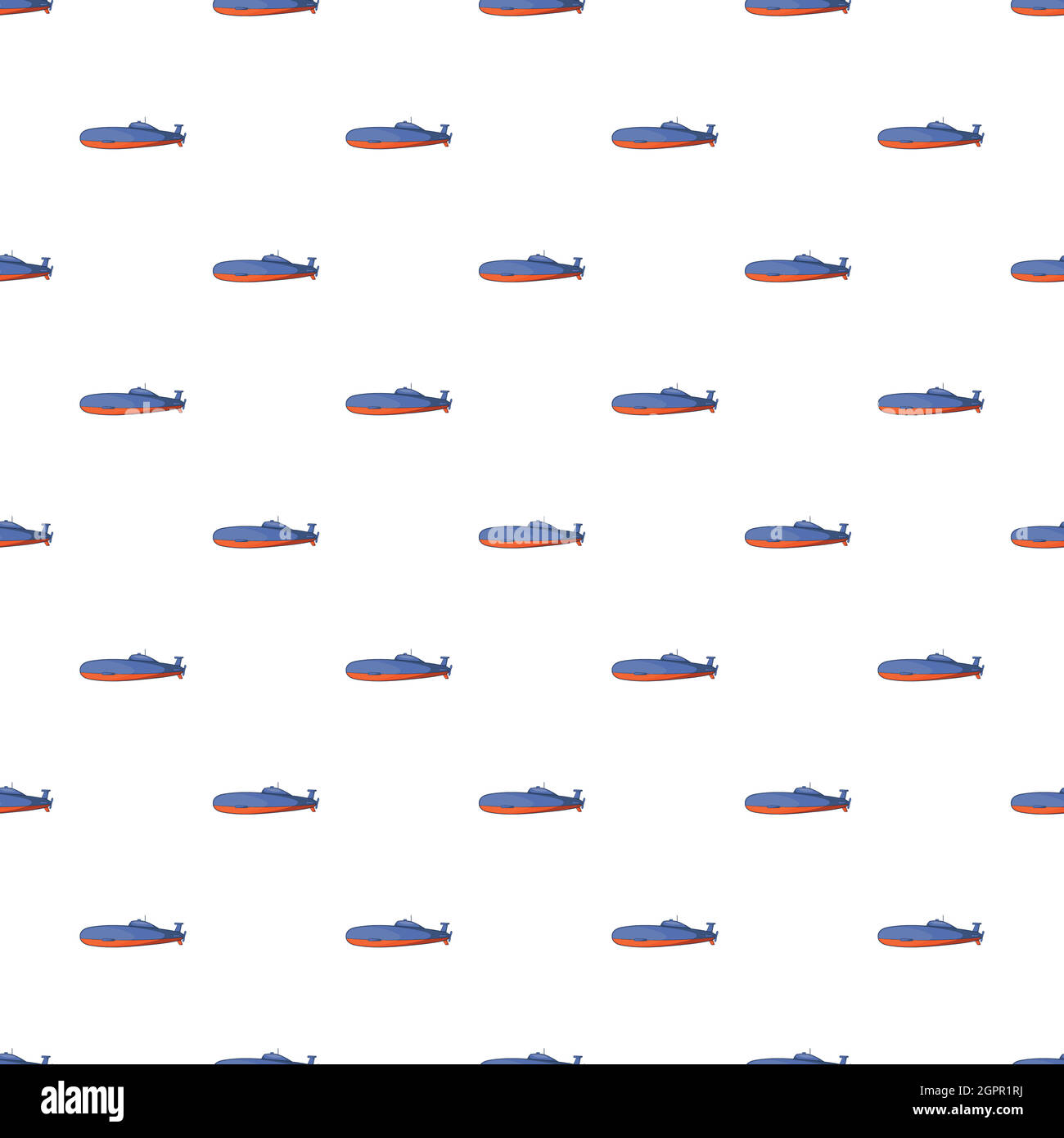 Submarine pattern, cartoon style Stock Vector