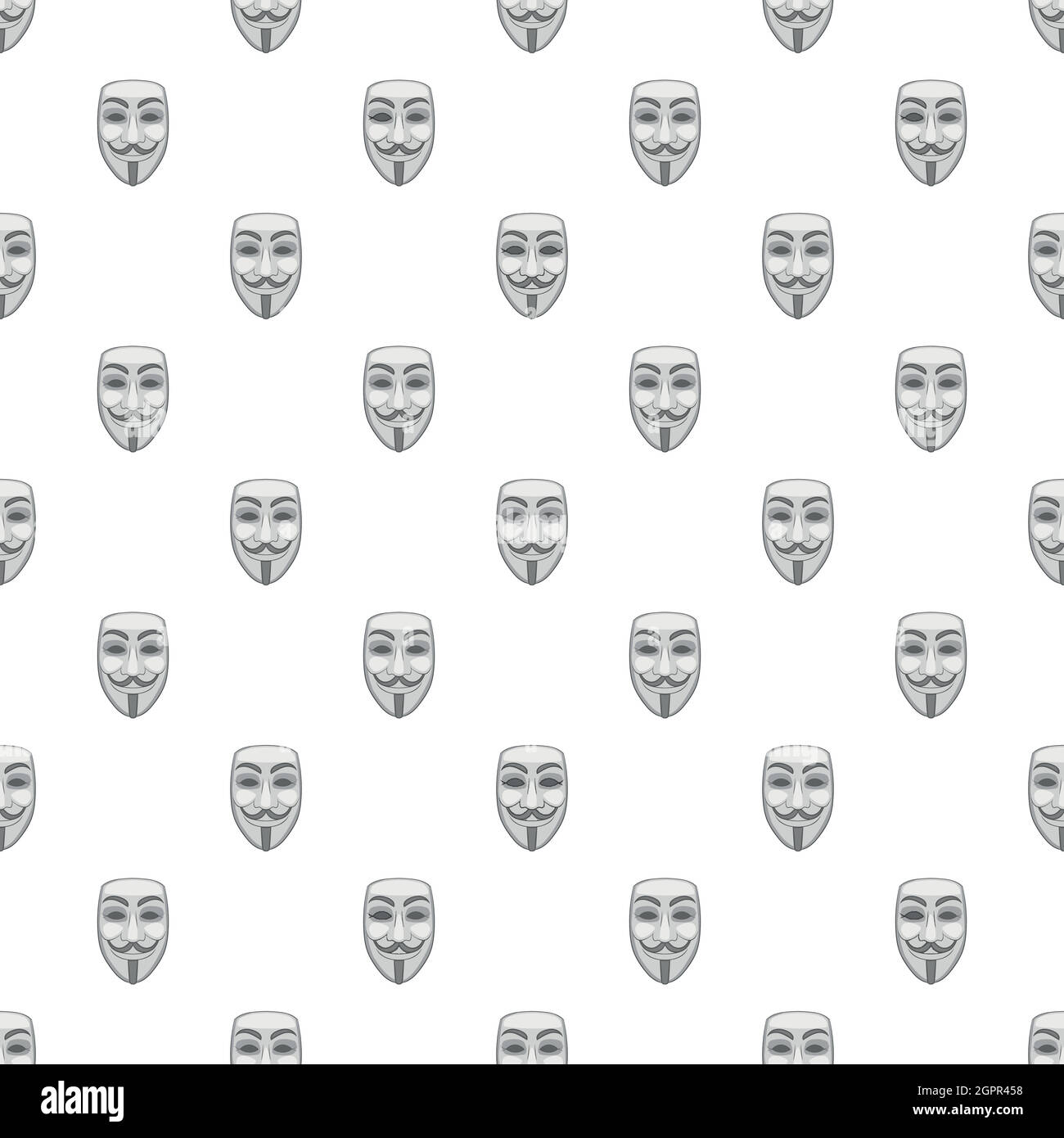 Mask of anonymous pattern, cartoon style Stock Vector