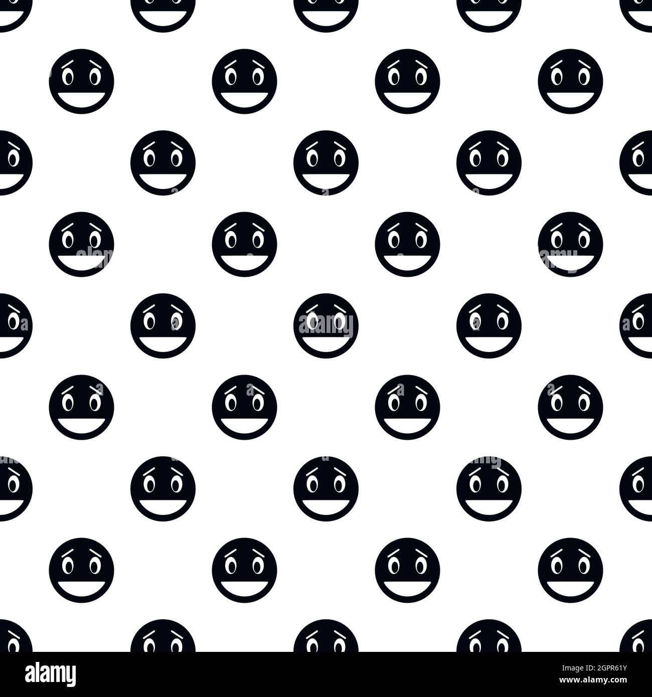 Laughing smiley face pattern, simple style Stock Vector