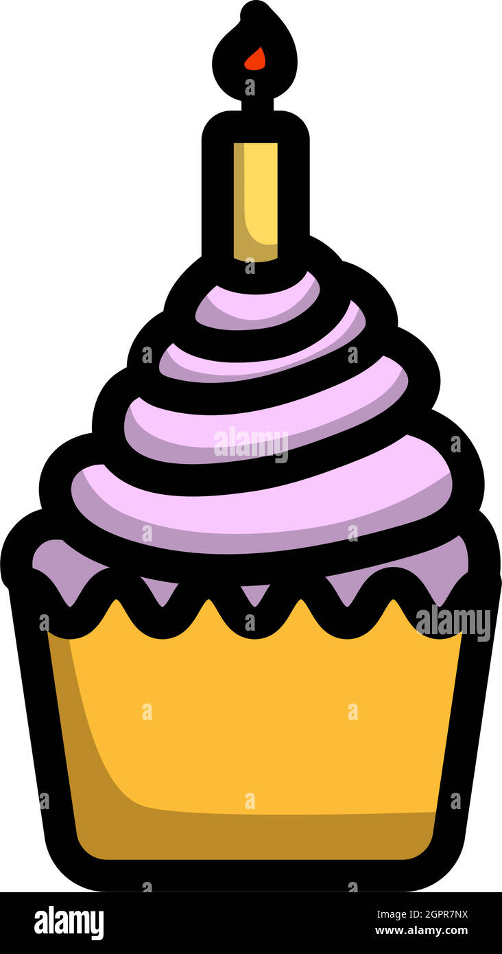First Birthday Cake Icon Stock Vector