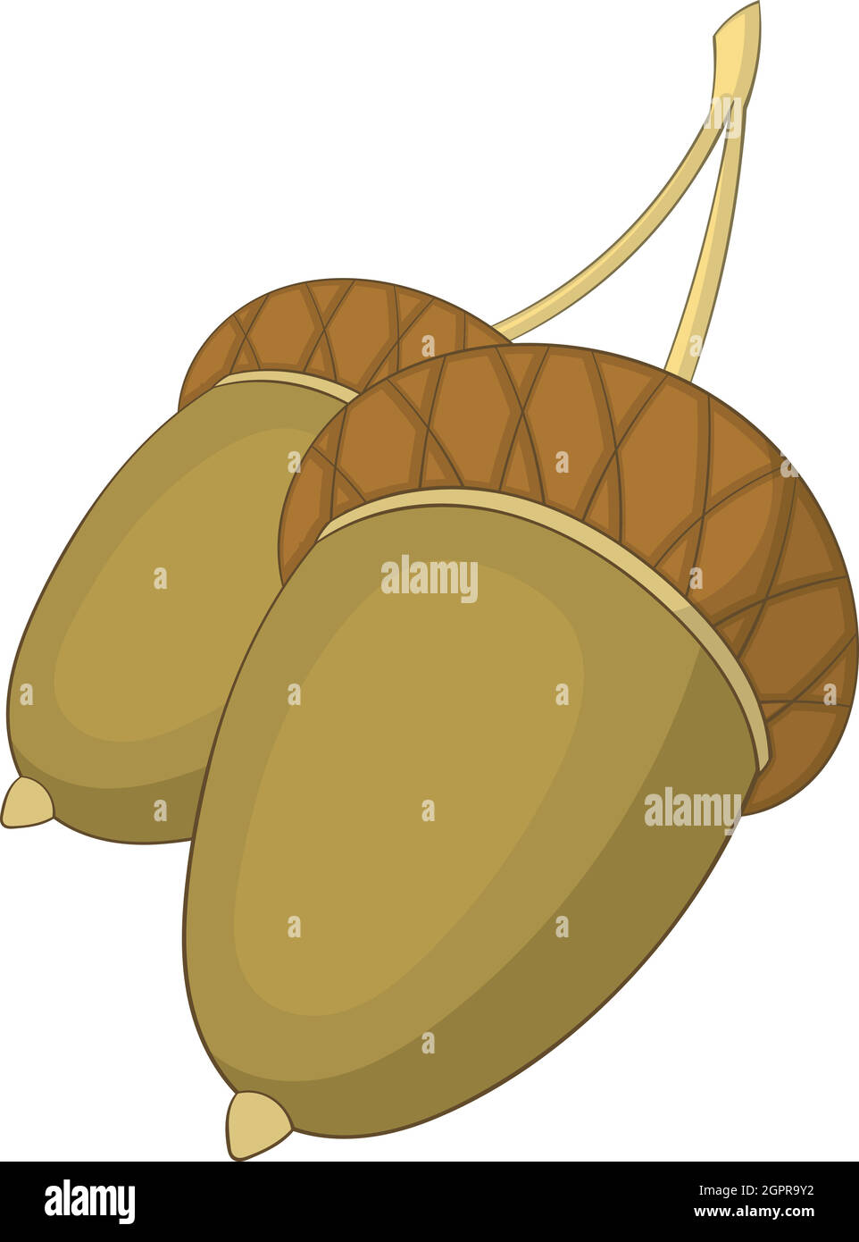 Acorns icon, cartoon style Stock Vector