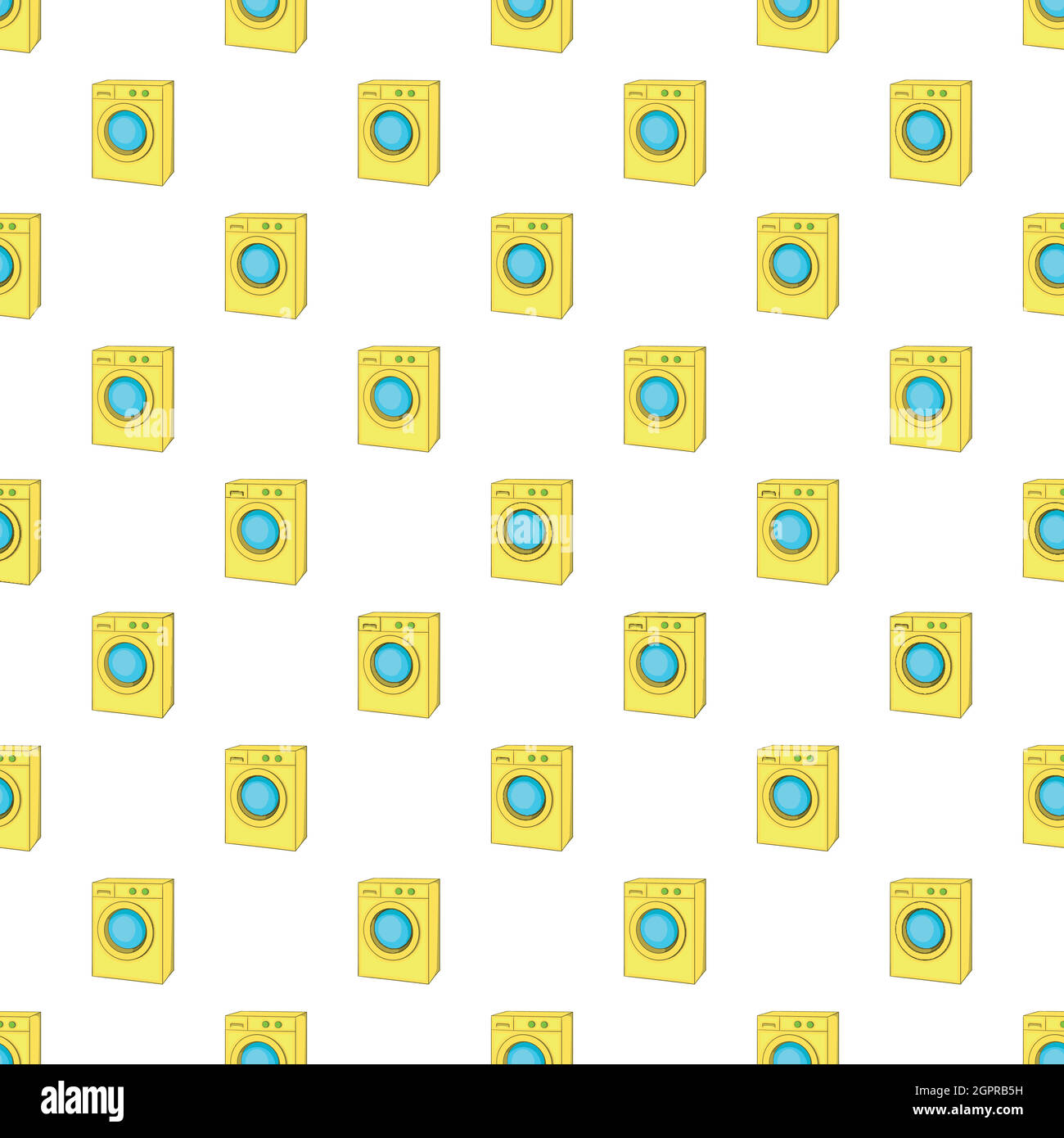 Washing machine pattern, cartoon style Stock Vector