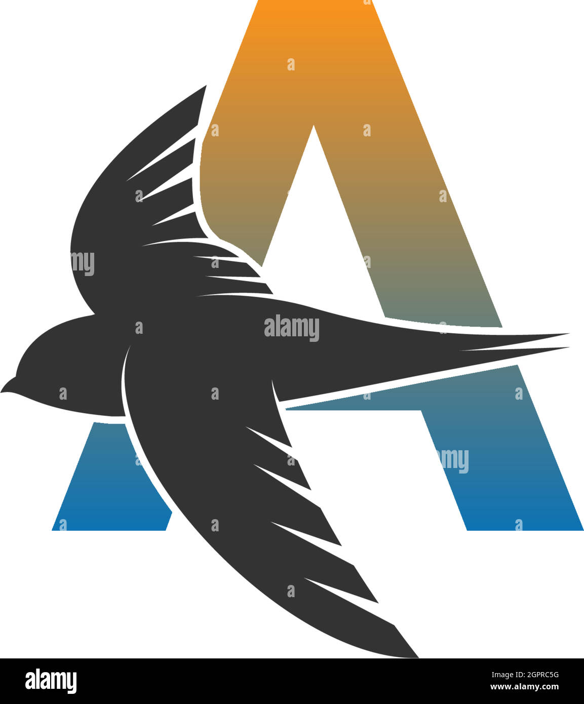 Letter A logo with swift bird icon design vector Stock Vector Image ...
