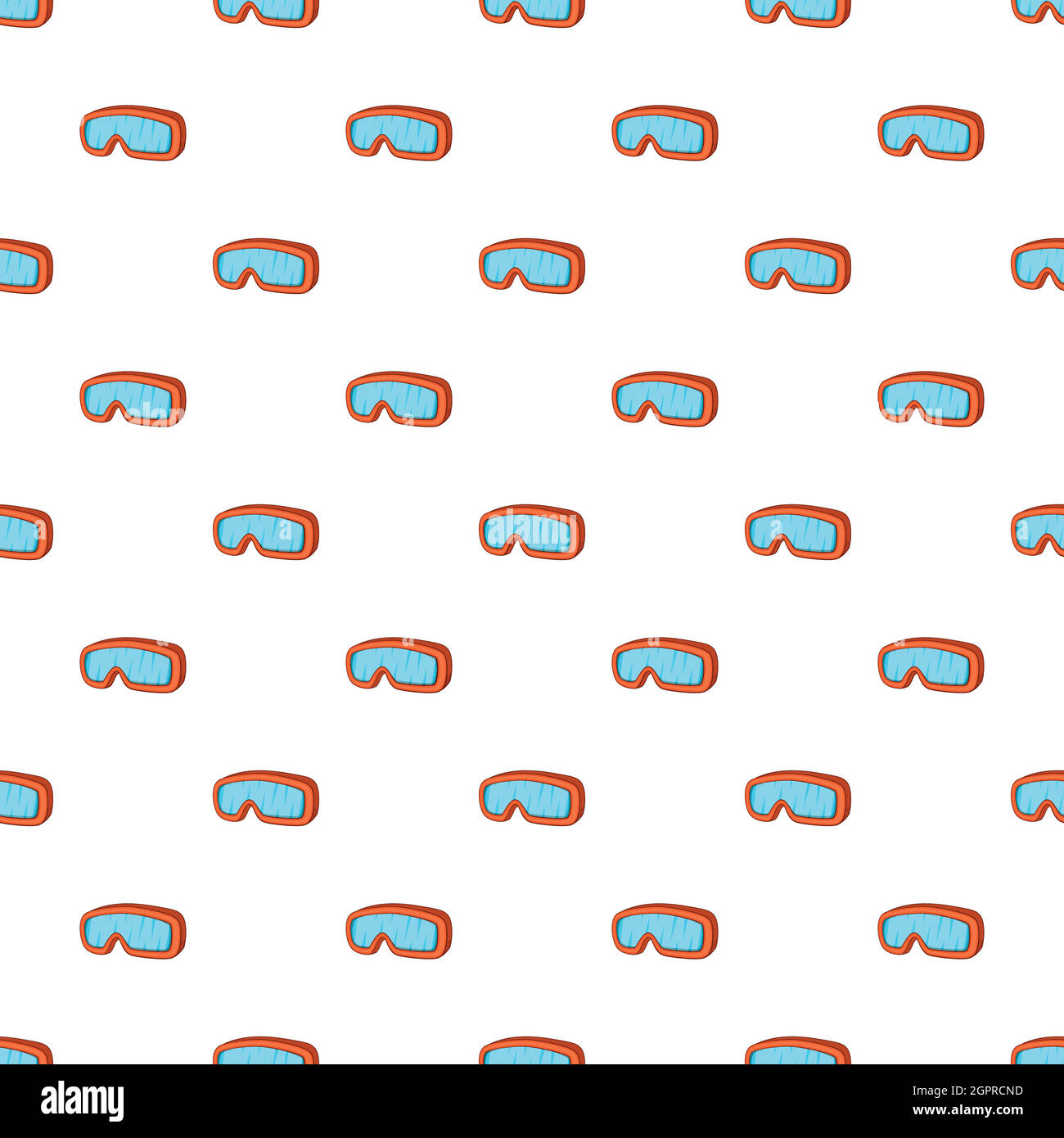 Glasses for snowboarding pattern, cartoon style Stock Vector