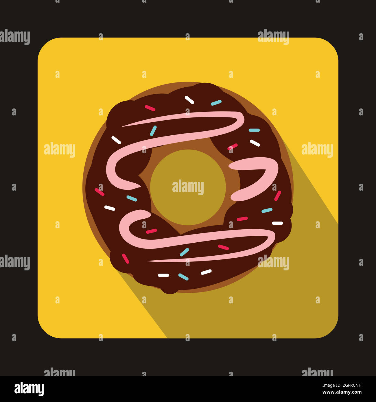 Chocolate donut icon in flat style Stock Vector Image & Art - Alamy