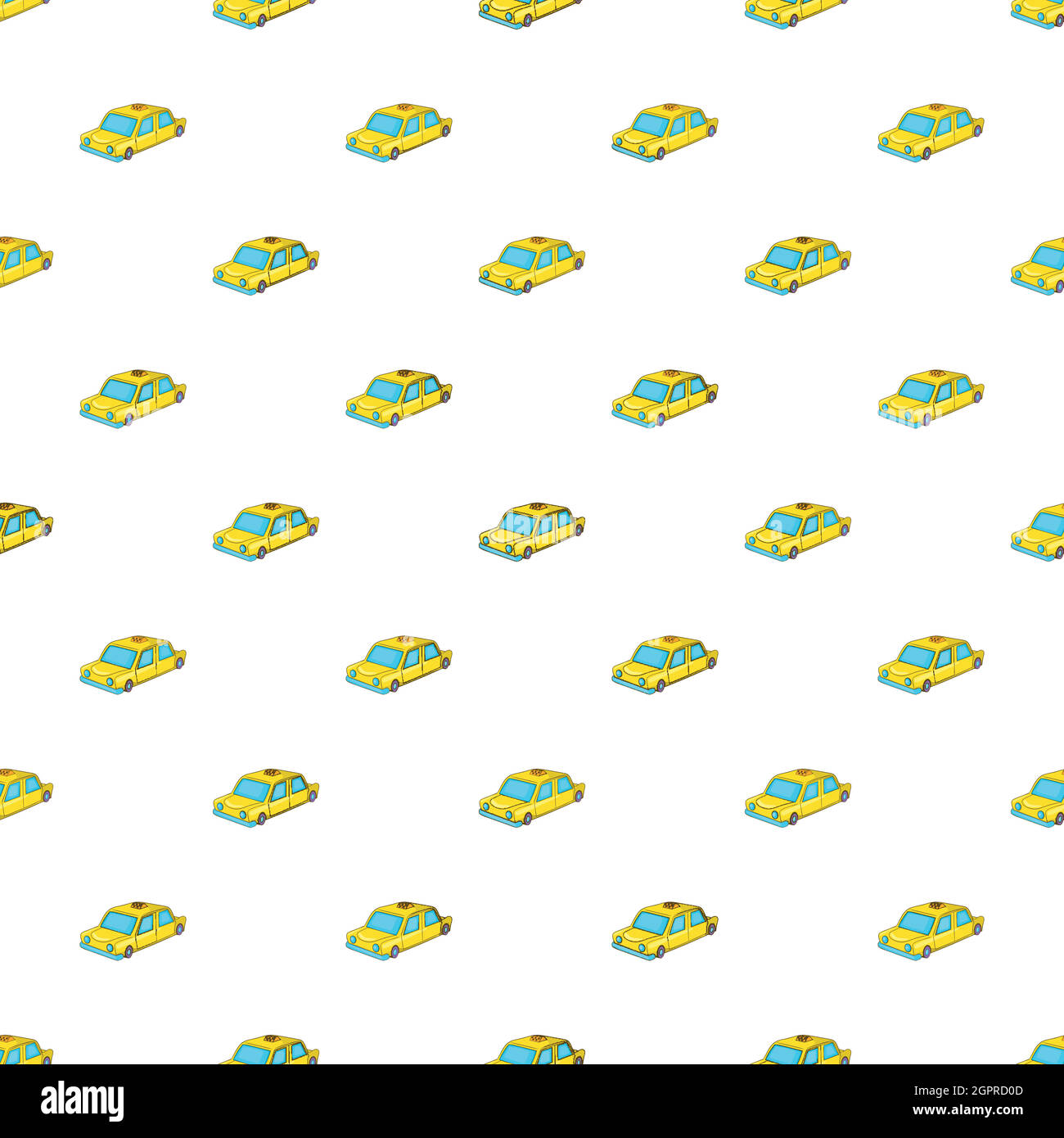 Taxi car pattern, cartoon style Stock Vector
