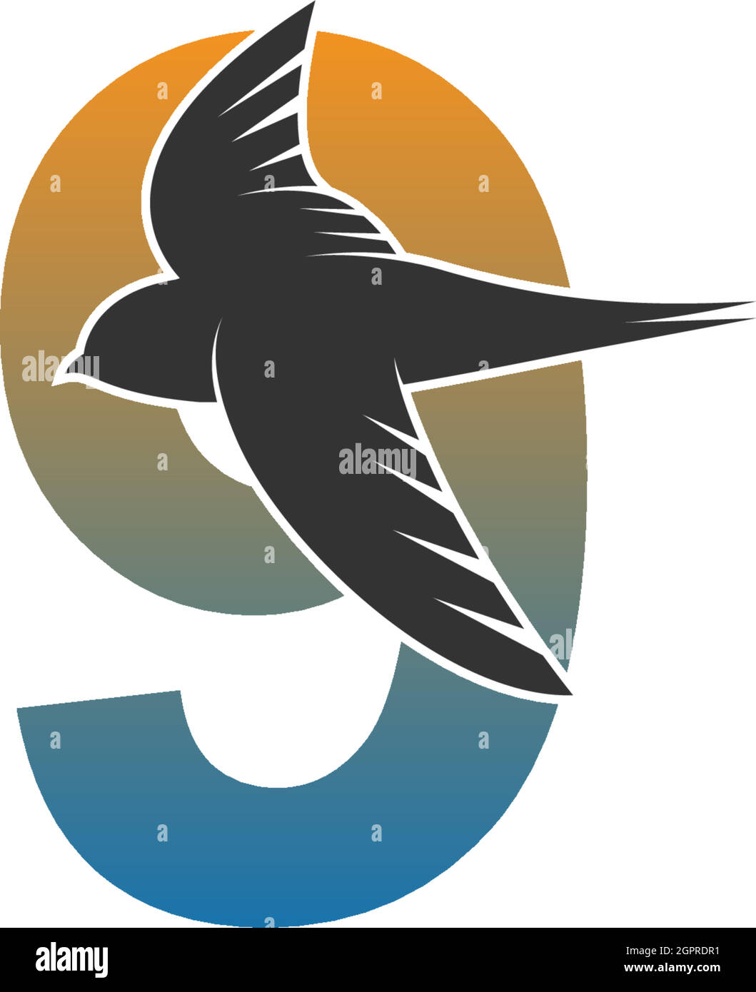Number 9 logo with swift bird icon design vector Stock Vector Image ...