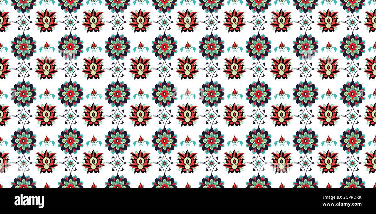 Ikat floral pattern Stock Vector