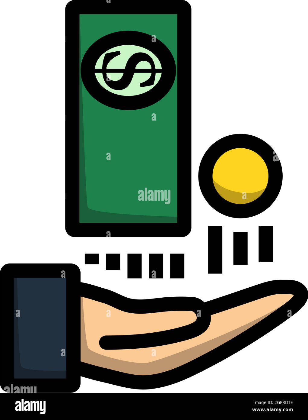 Cash Back To Hand Icon Stock Vector