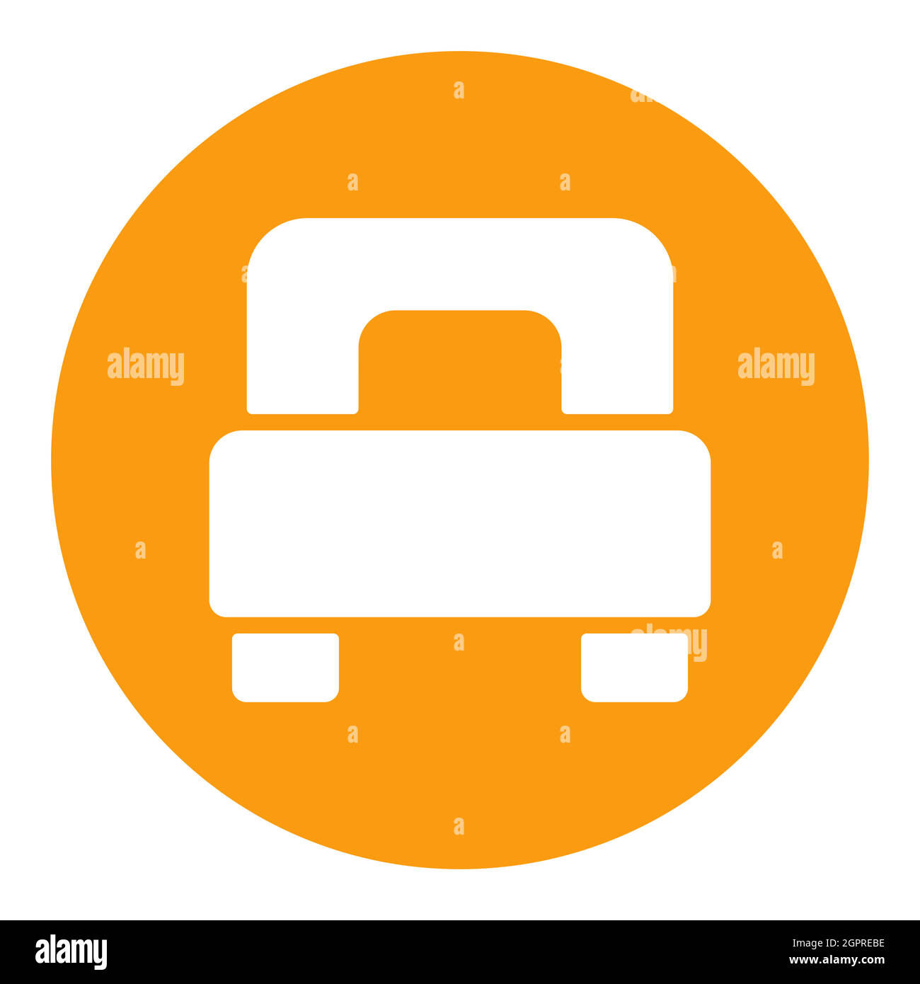 Single bed flat vector isolated sign white glyph icon Stock Vector ...