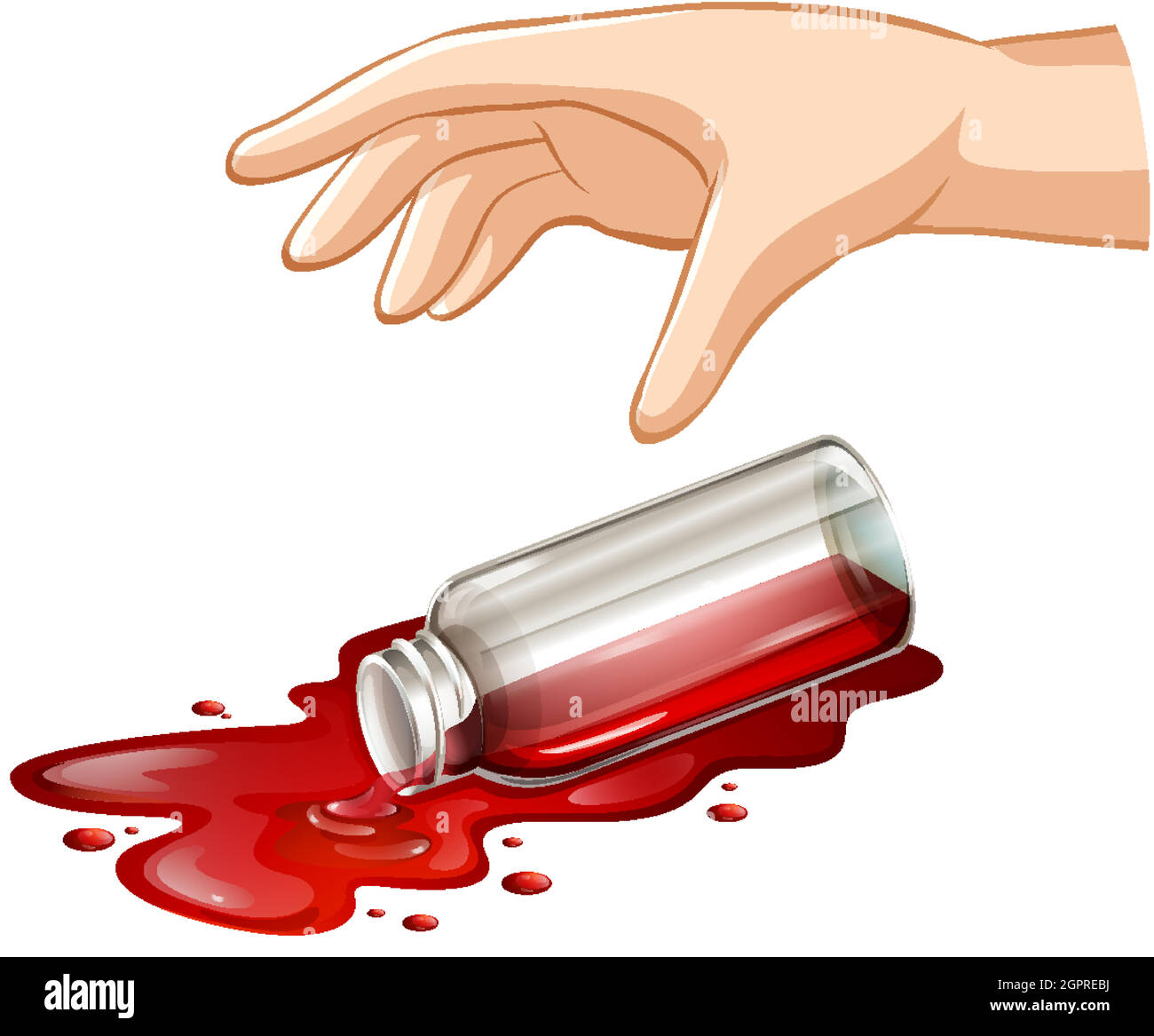 Hand dropping glass bottle for gravity experiment Stock Vector Image