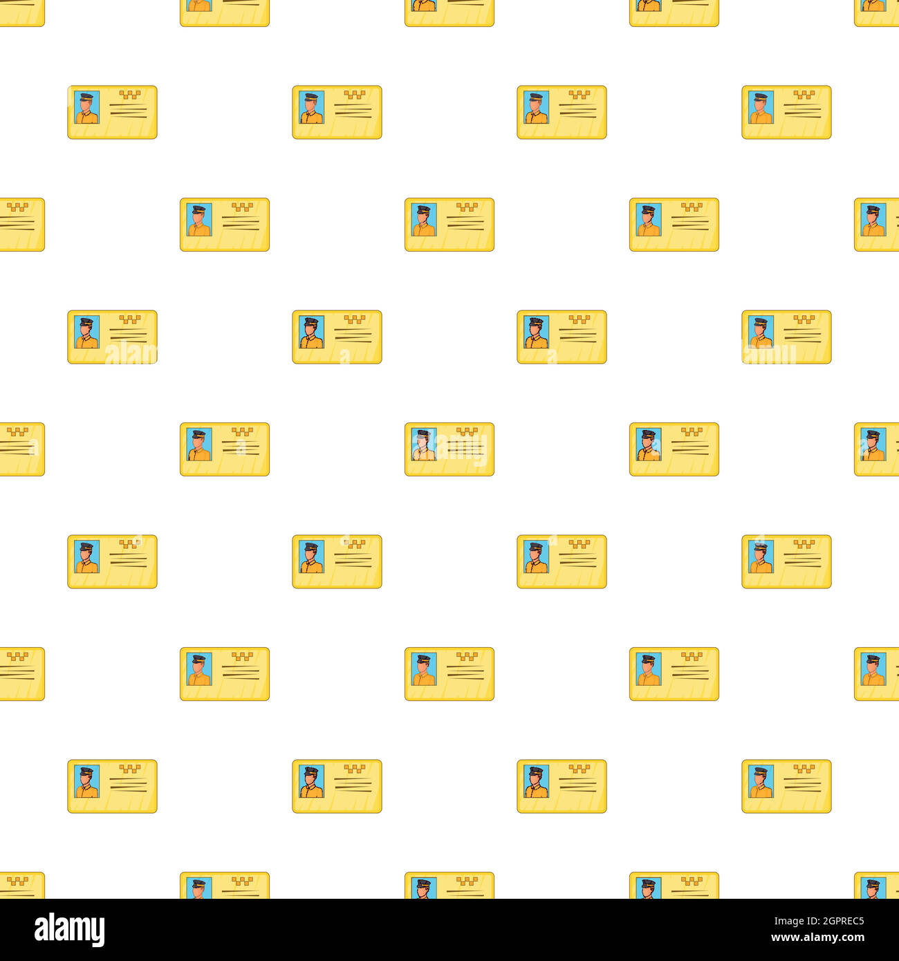 Document taxi driver pattern, cartoon style Stock Vector