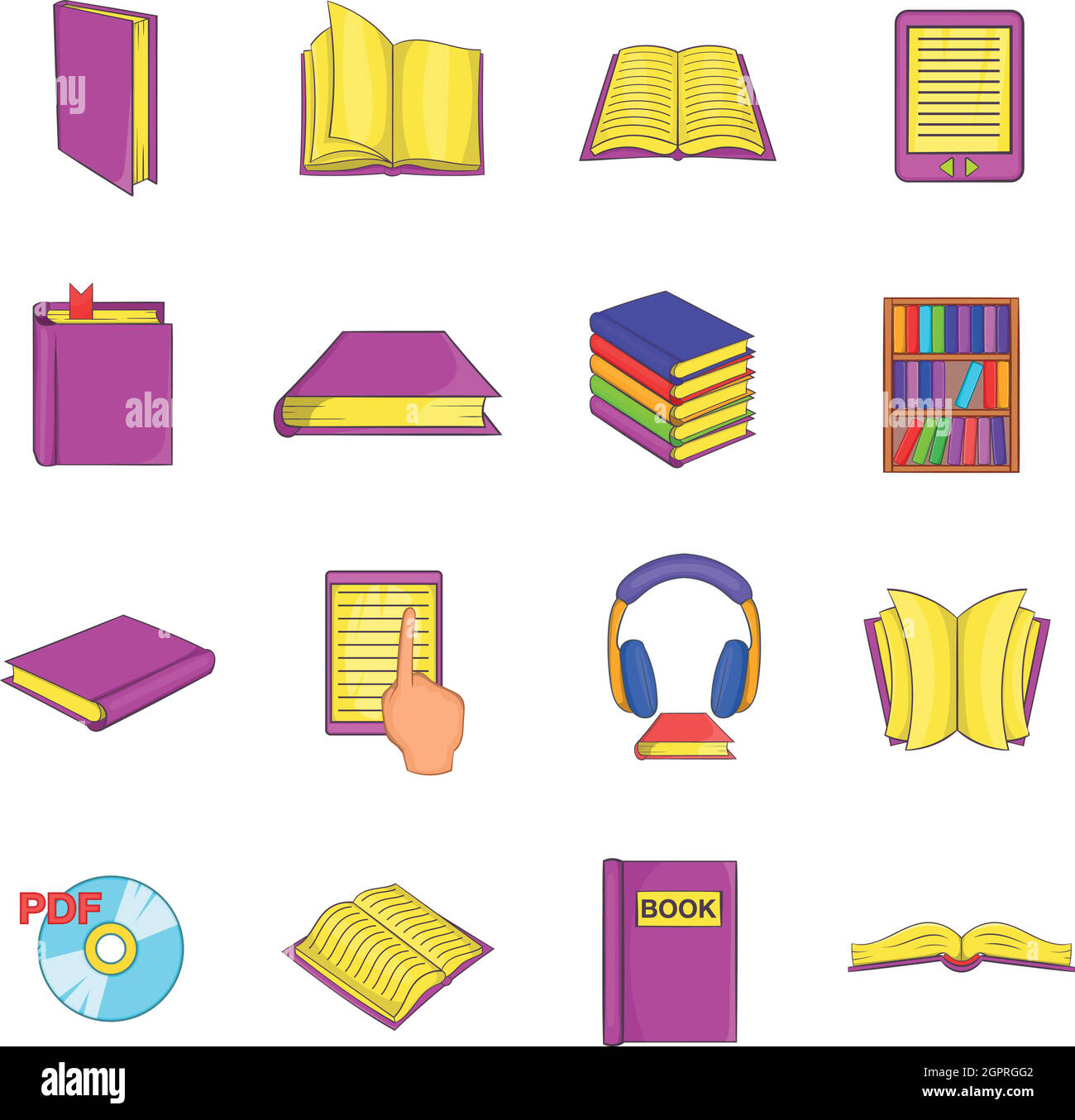 Books icons set, cartoon style Stock Vector Image & Art - Alamy