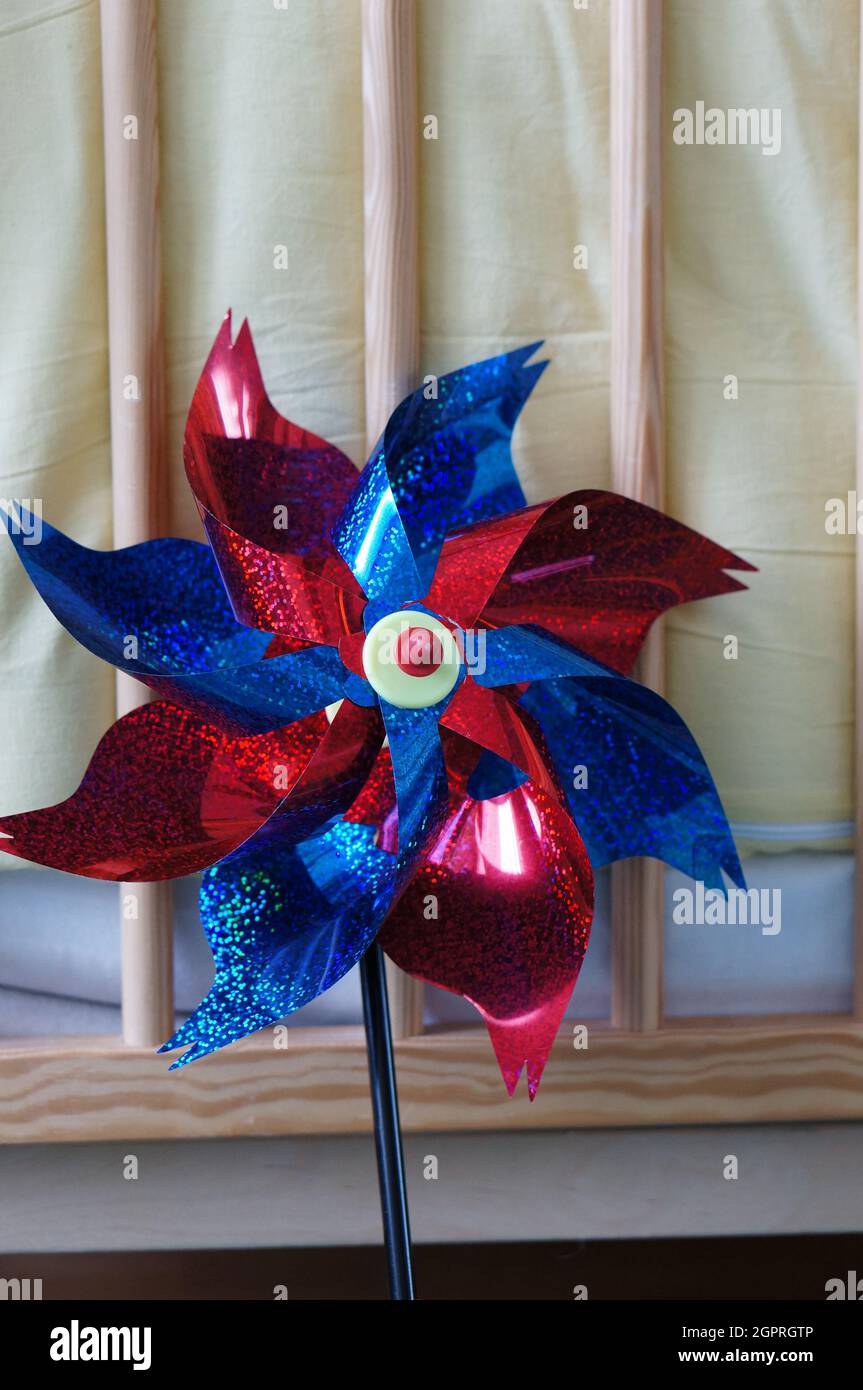 Colorful plastic wind spinner Stock Photo Alamy