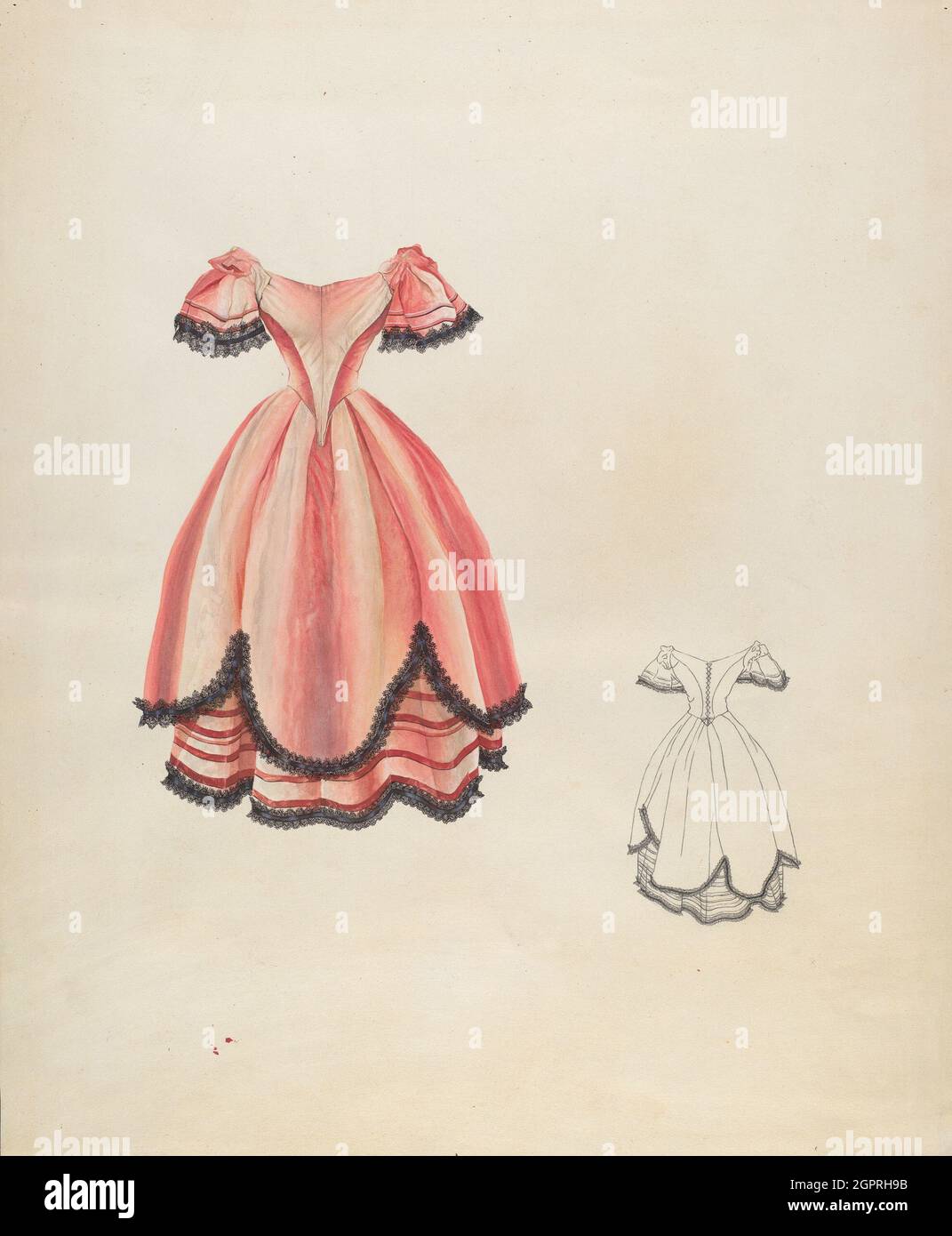 Dress, c. 1937. Stock Photo