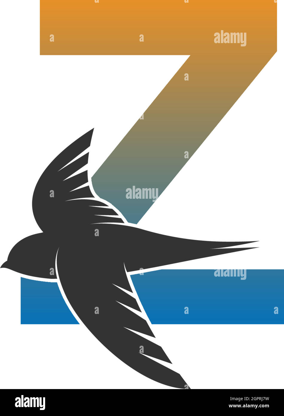 Letter Z logo with swift bird icon design vector Stock Vector Image ...