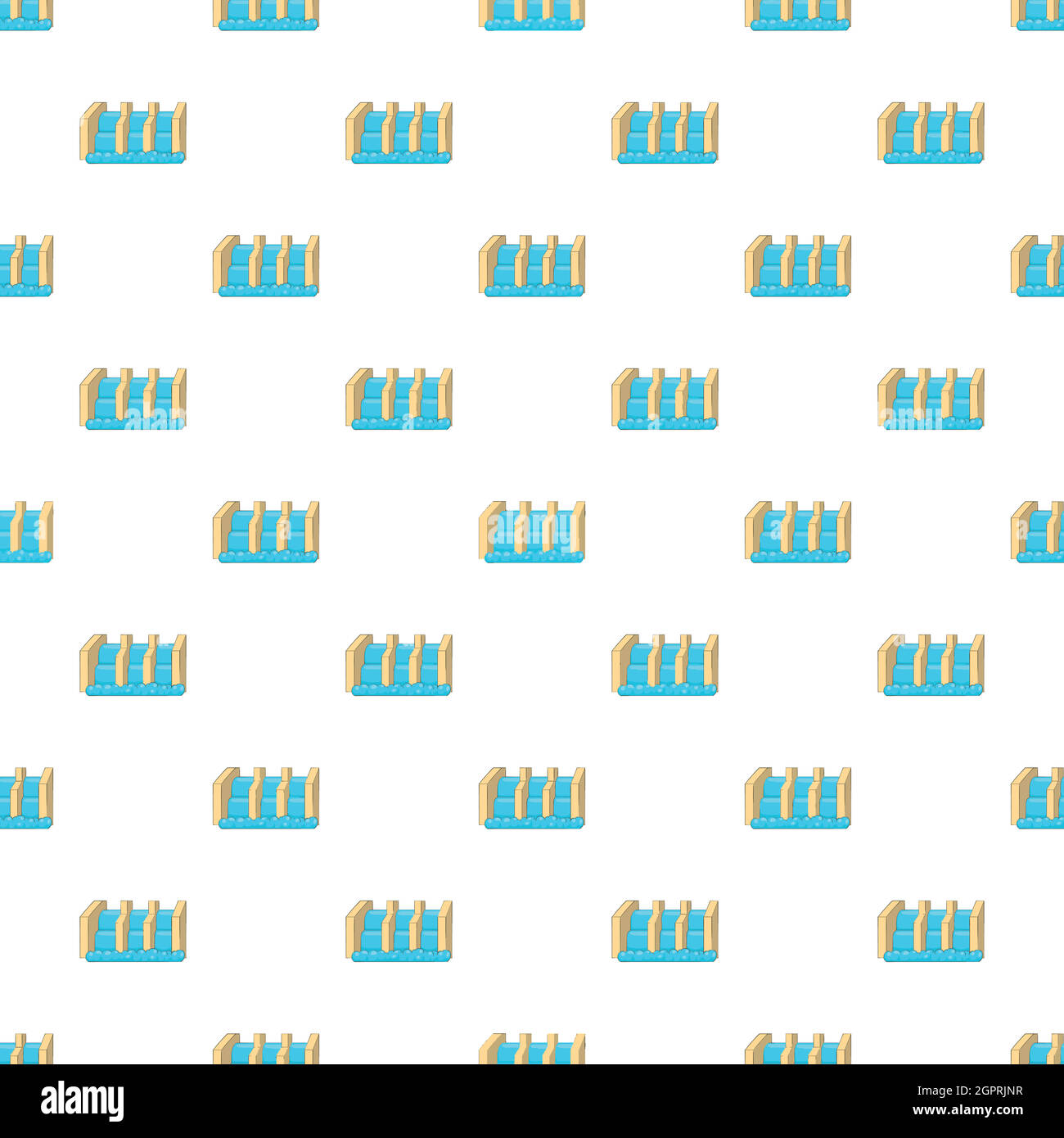 Water dam pattern, cartoon style Stock Vector