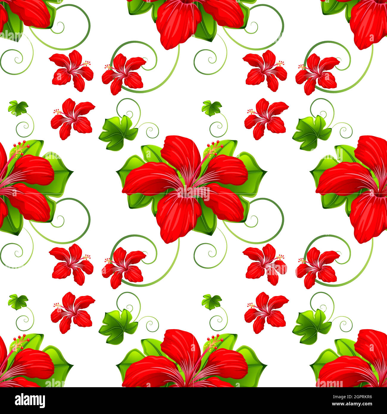 Seamless background with red flowers Stock Vector Image & Art - Alamy