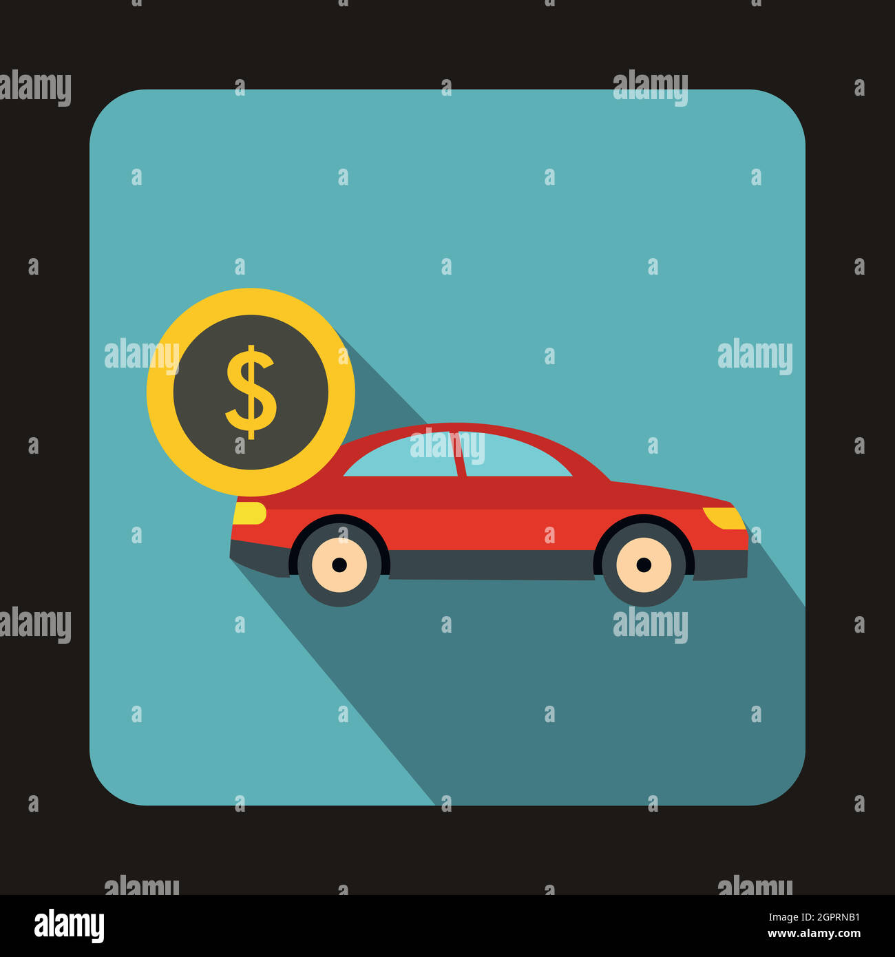 Red car and dollar sign icon, flat style Stock Vector Image & Art Alamy