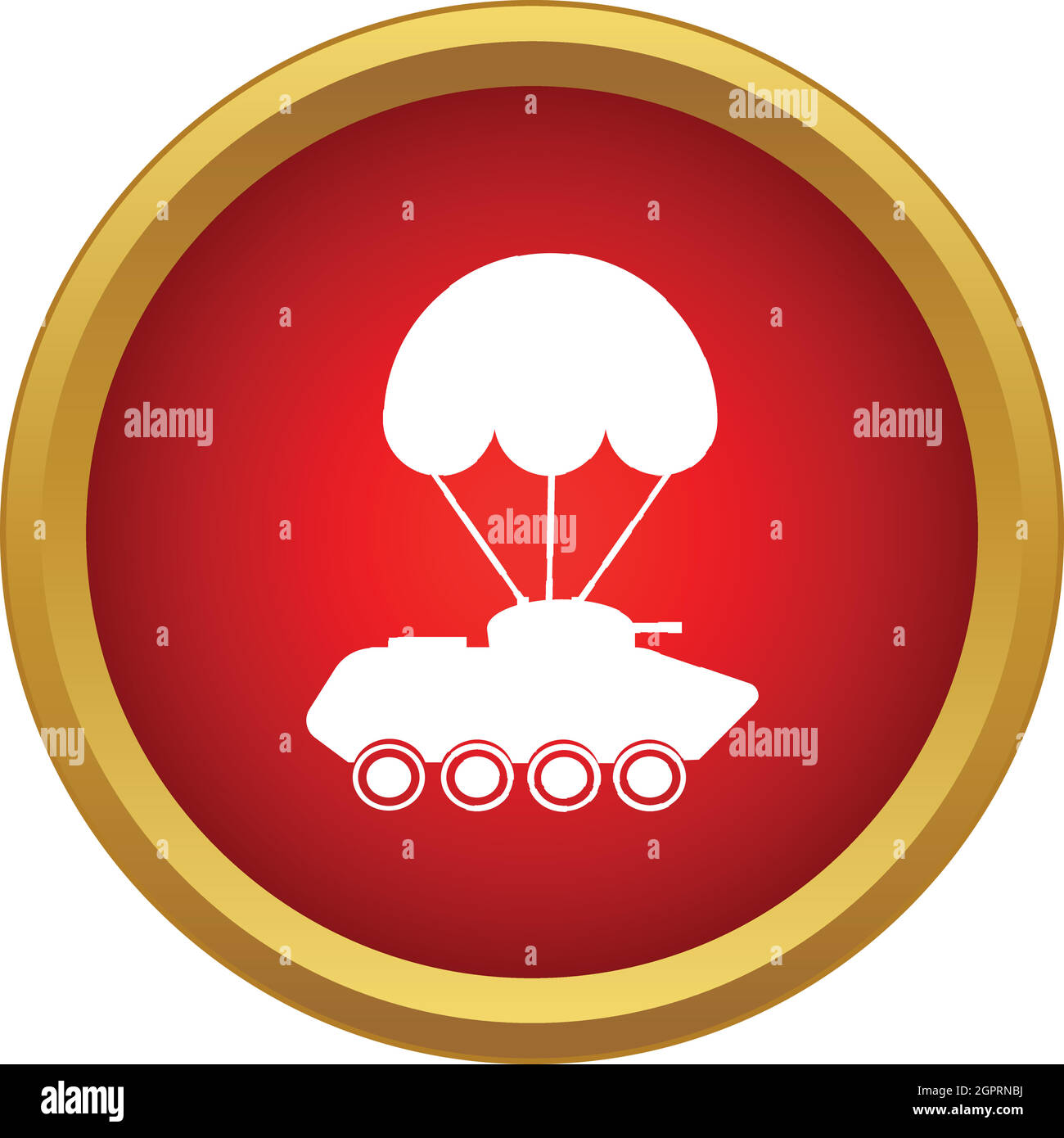 Delivery of military vehicle icon, simple style Stock Vector