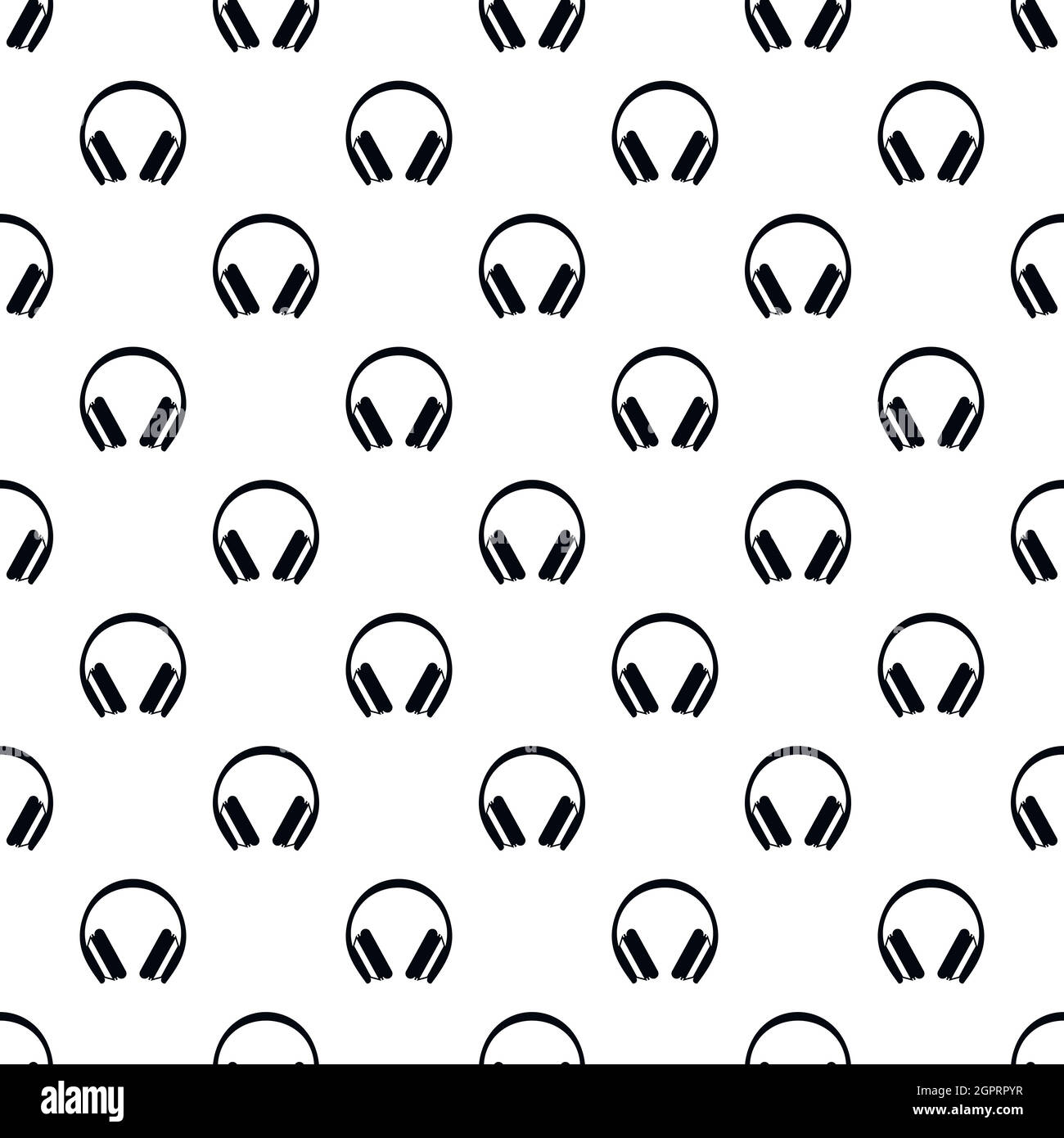 Headphones pattern, simple style Stock Vector