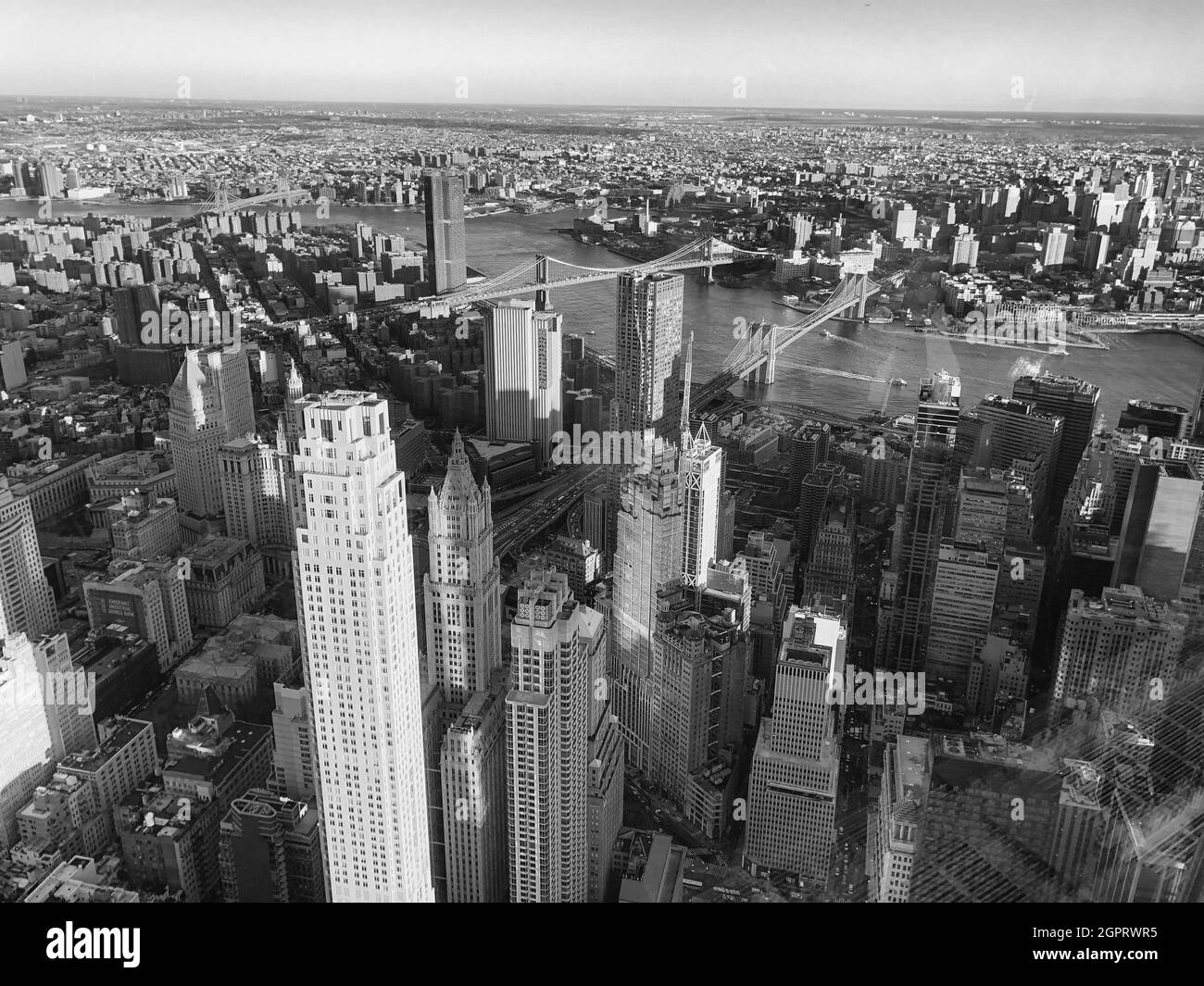 Aerial view modern city architecture Black and White Stock Photos ...