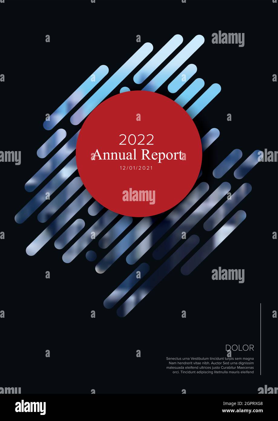 Vector abstract annual report cover template with sample text and ...