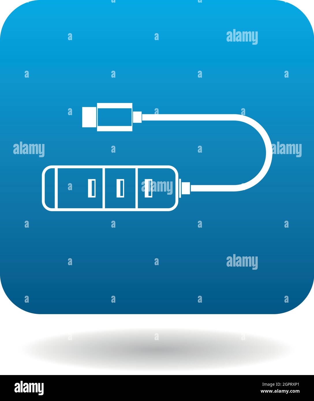 Usb hub icon, simple style Stock Vector