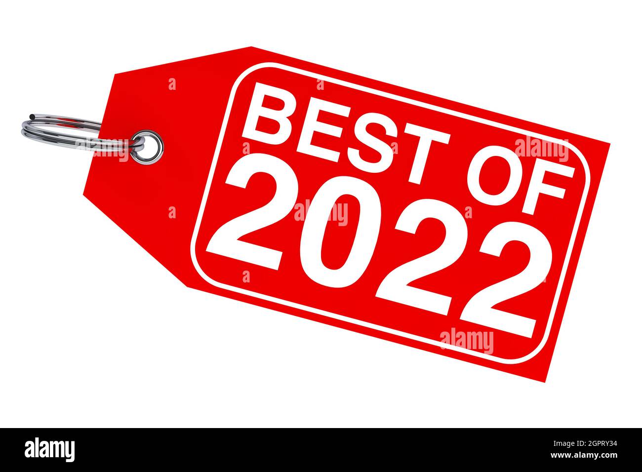 Winter Sale Concept. Best Of 2022 New Year Tag on a white background. 3d Rendering Stock Photo
