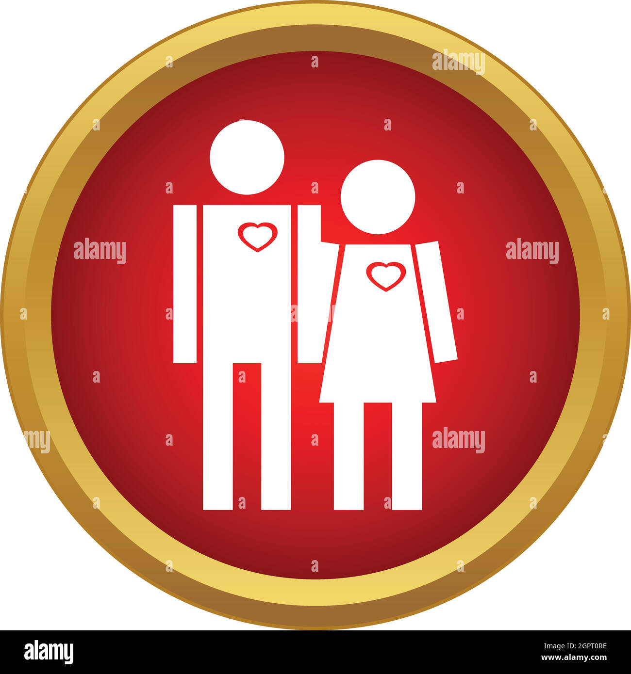 Loving couple icon, simple style Stock Vector