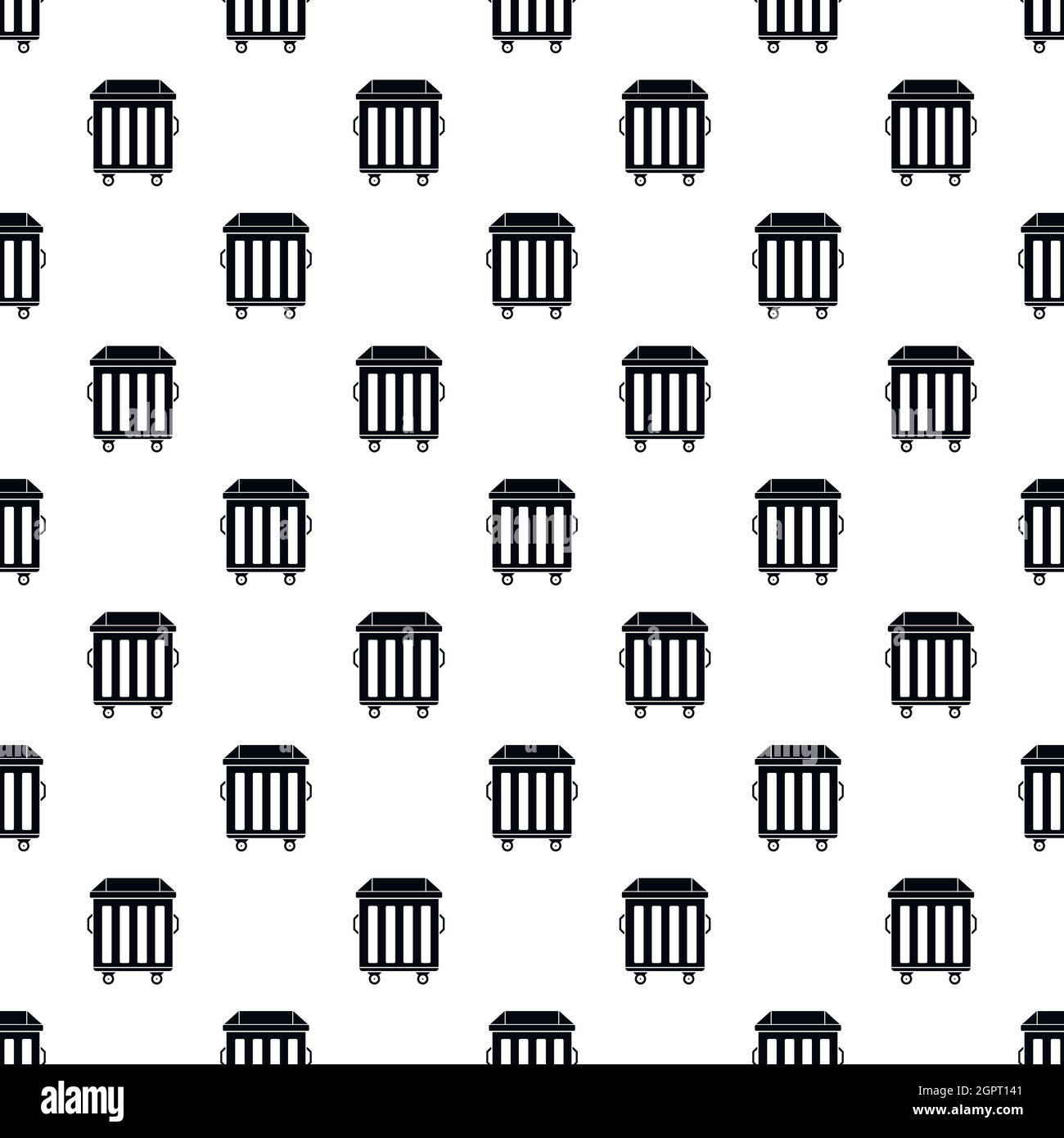 Dumpster on wheels pattern, simple style Stock Vector