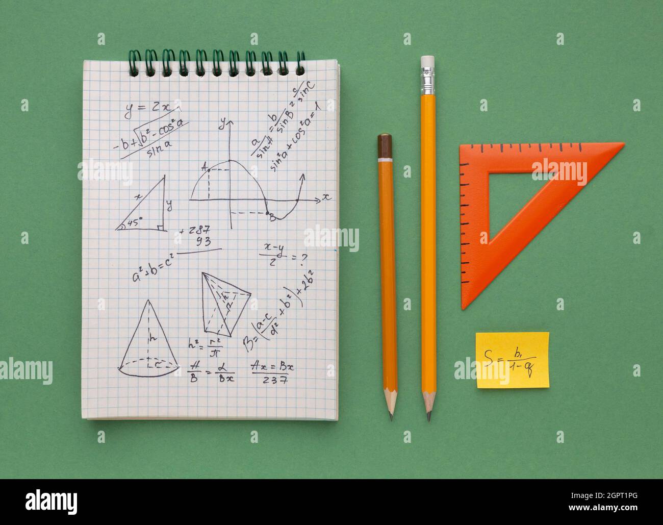 Top view school supplies composition. Top view arrangement school ...
