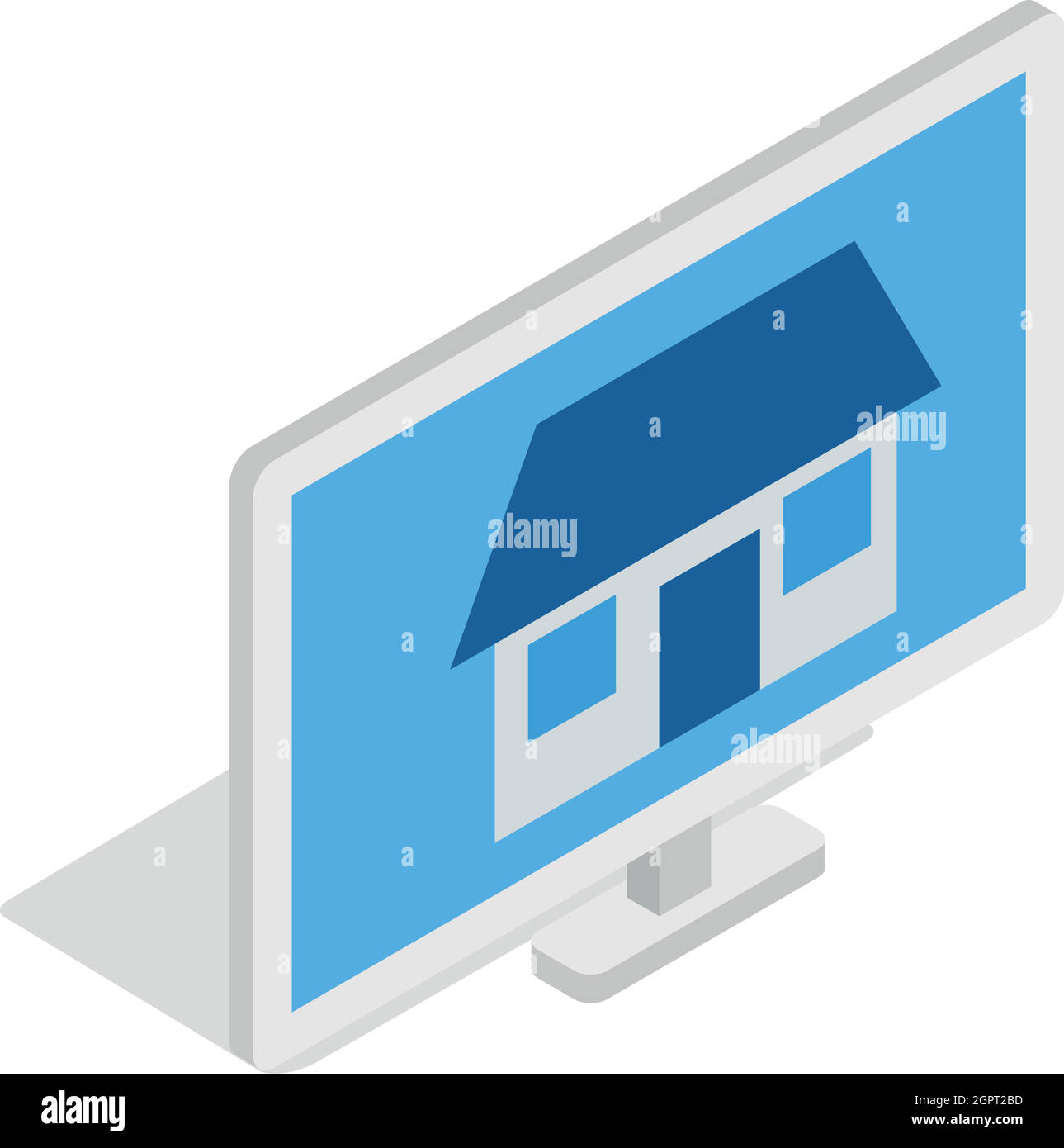 House on laptop screen icon, isometric 3d style Stock Vector Image ...