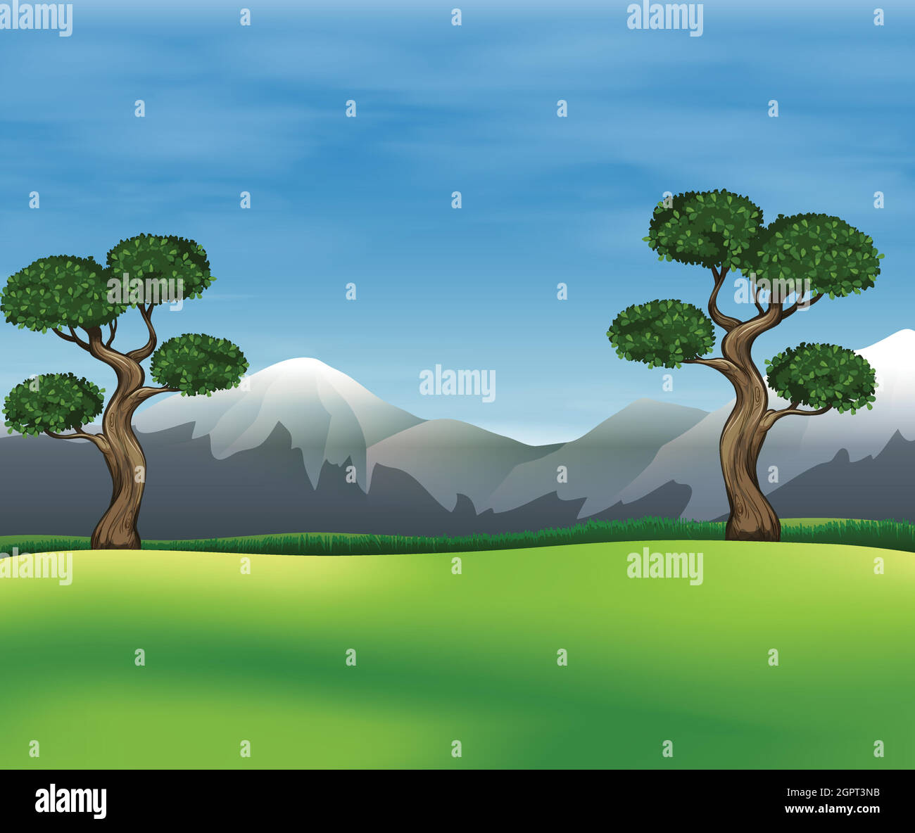 View green field mountain Stock Vector Images Alamy