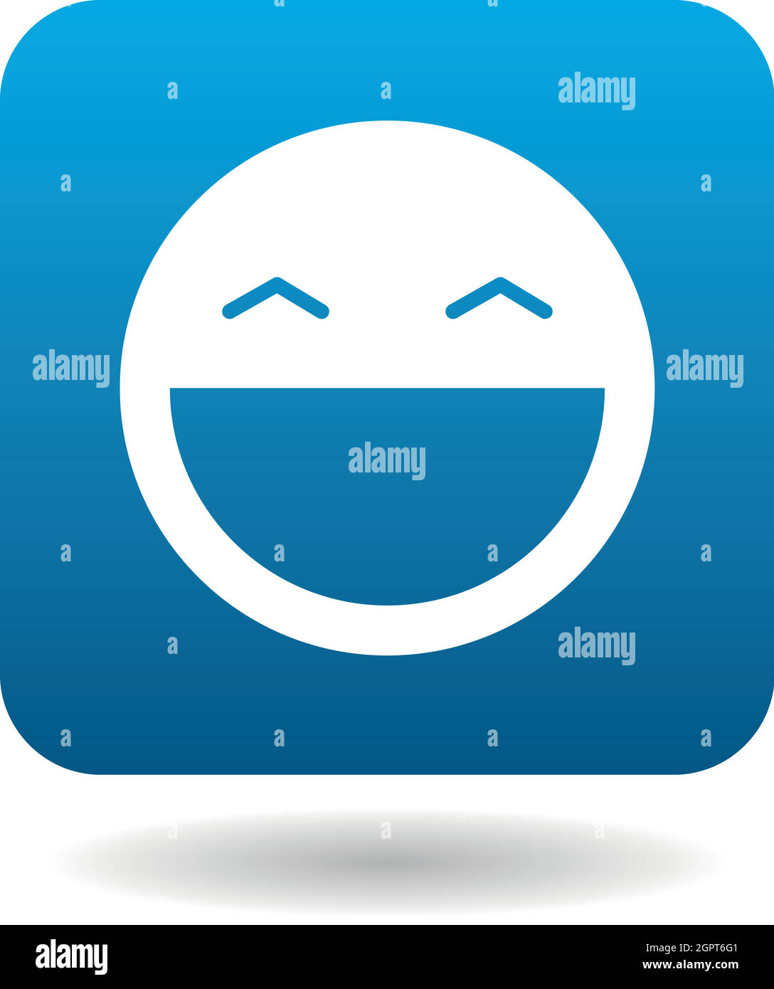 Laughing emoticon with open mouth icon Stock Vector