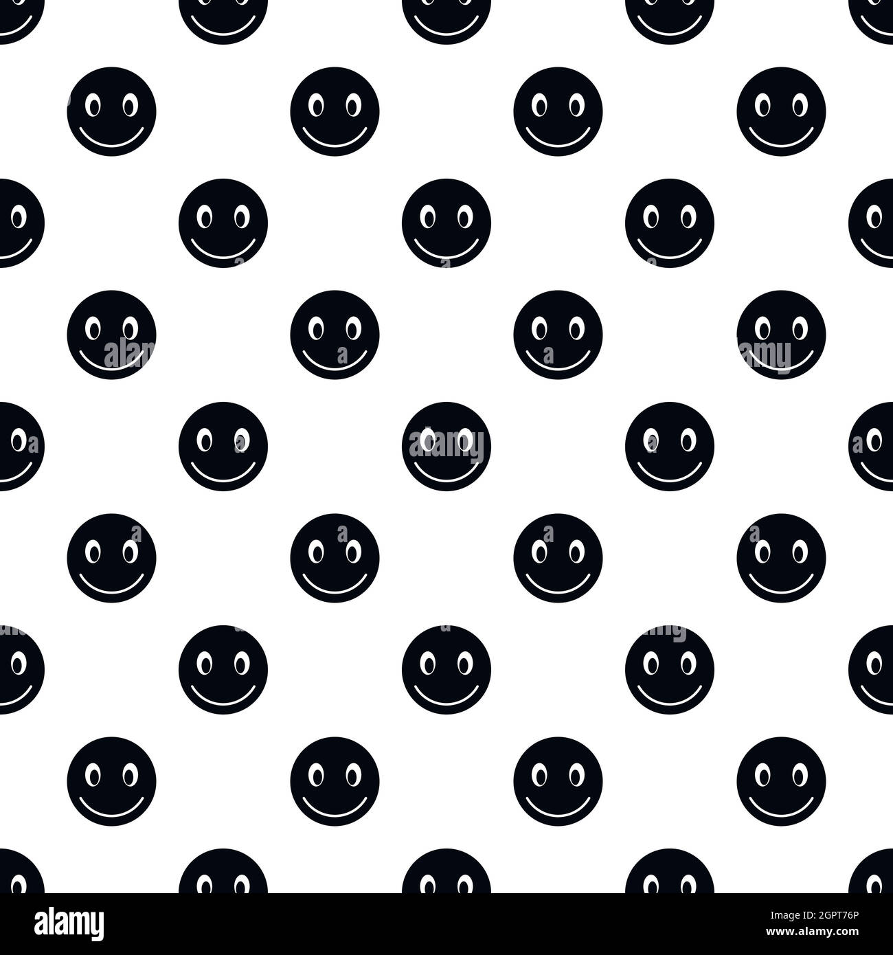 Smiley face pattern, simple style Stock Vector