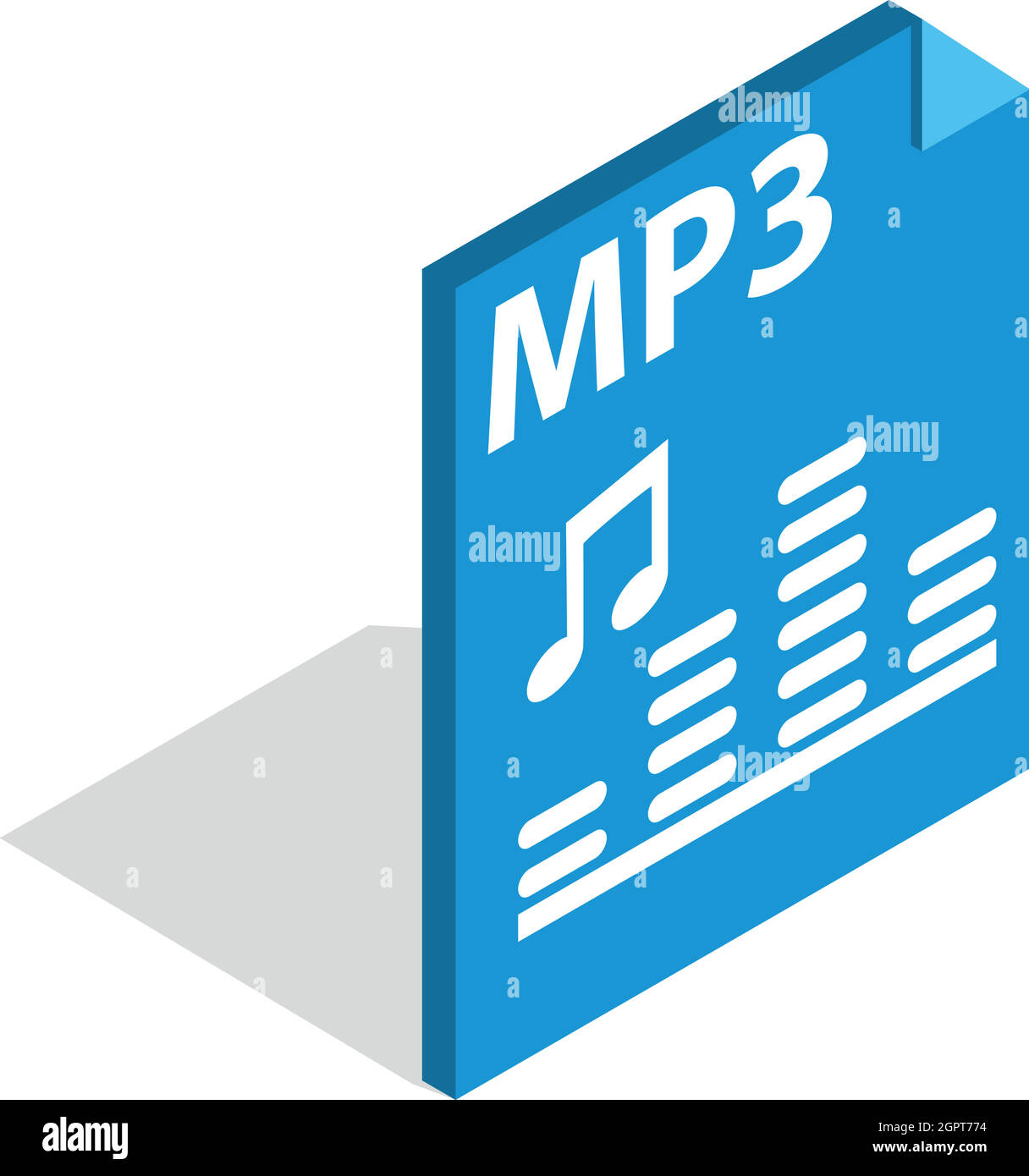MP3 file format icon, isometric 3d style Stock Vector