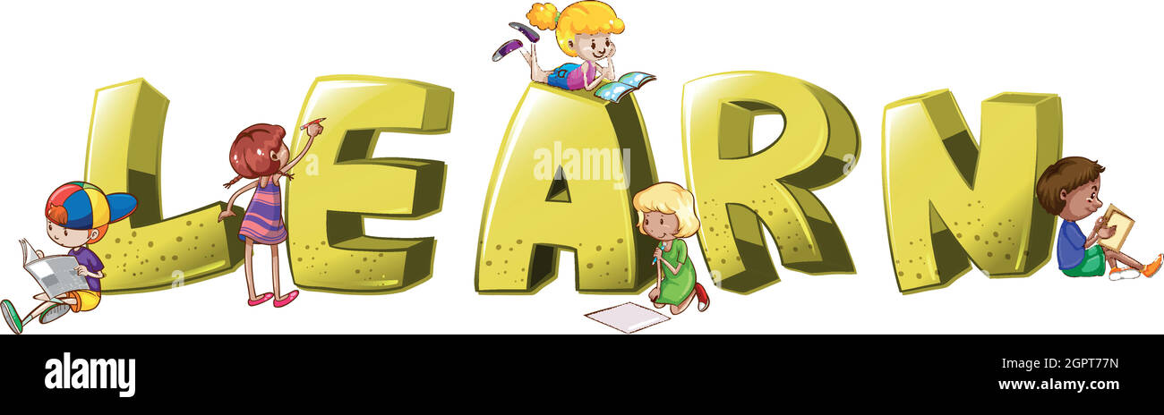 Font design for word learn Stock Vector Image & Art - Alamy