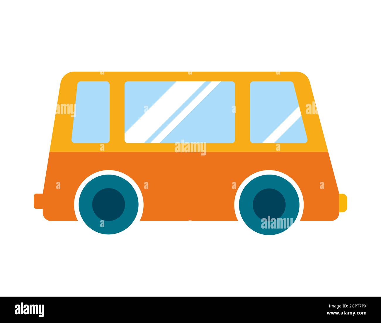 Minibus side view. Automobile in flat style. Stock Vector