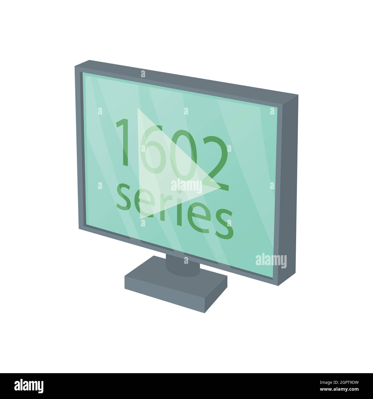 View series on TV icon, cartoon style Stock Vector
