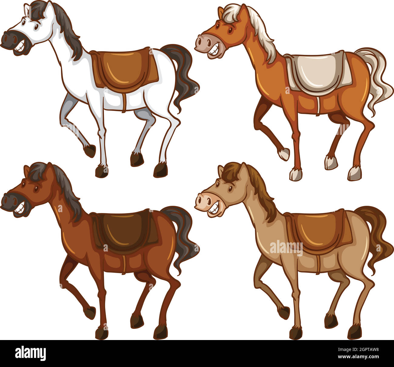 Four horses Stock Vector